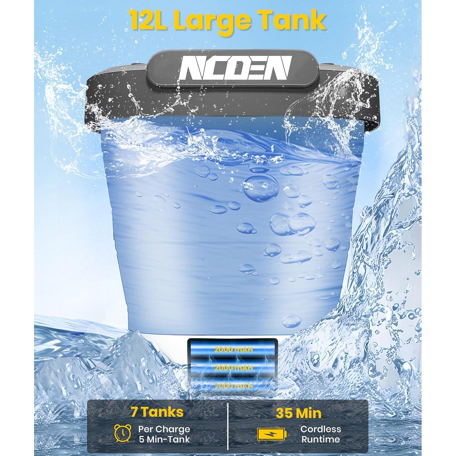 Lavadora a Presión Inalámbrica NCOEN 12L Plegable 35 Min