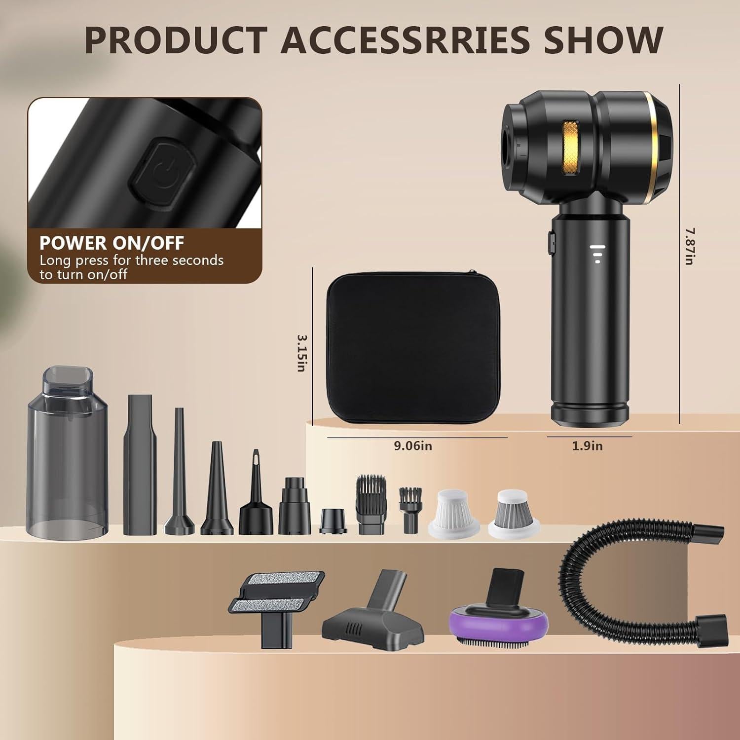 Aspiradora de Mano Inalámbrica BJMCXIA HL-121 22000PA 4-en-1