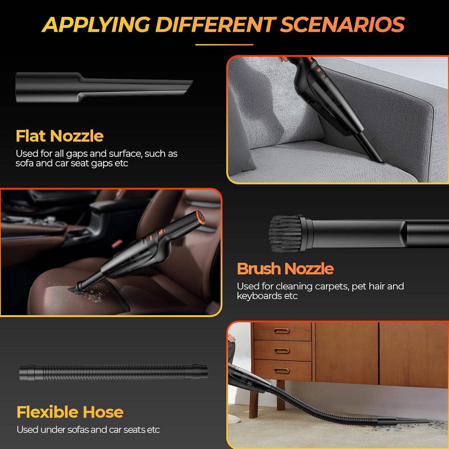 Aspiradora de Mano Inalámbrica POWJIELI GV08 12000PA Carga Rápida