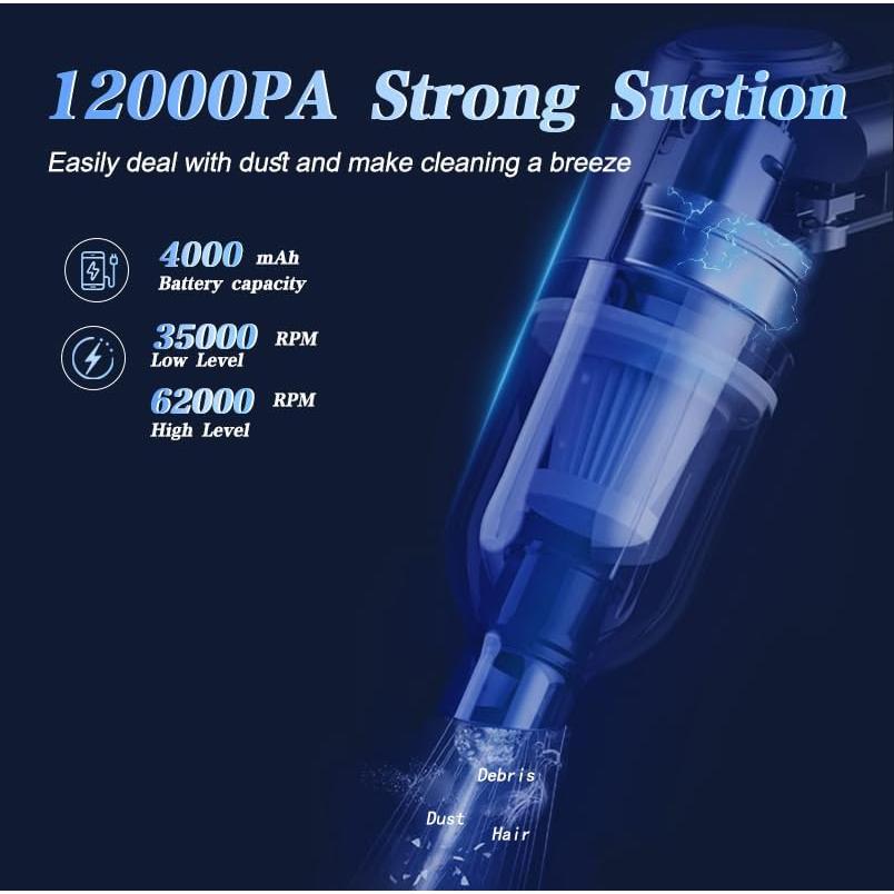 Aspiradora de Mano Inalámbrica Ecoflick QZ 12000PA 4 en 1