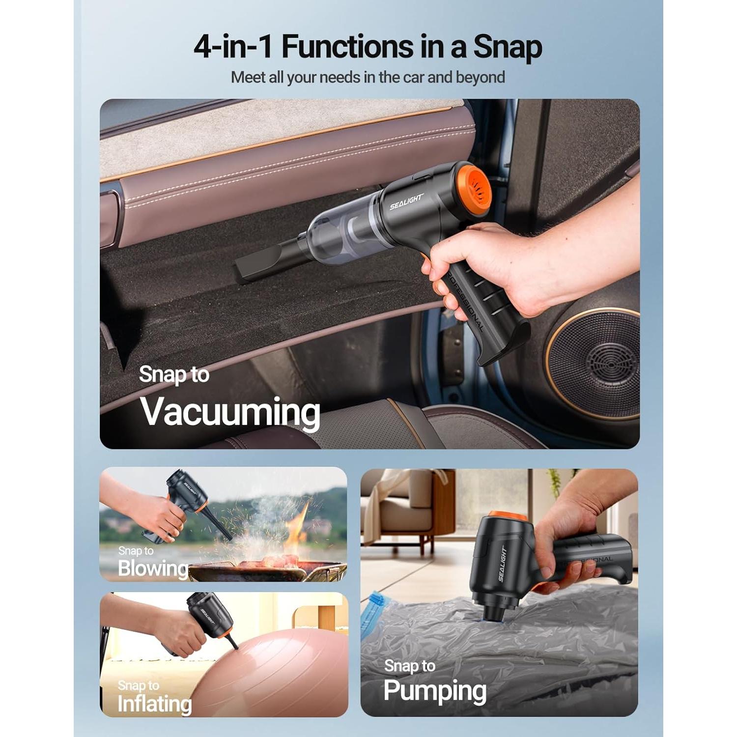 Aspiradora de Coche SEALIGHT X1 Portátil Inalámbrica 13000Pa