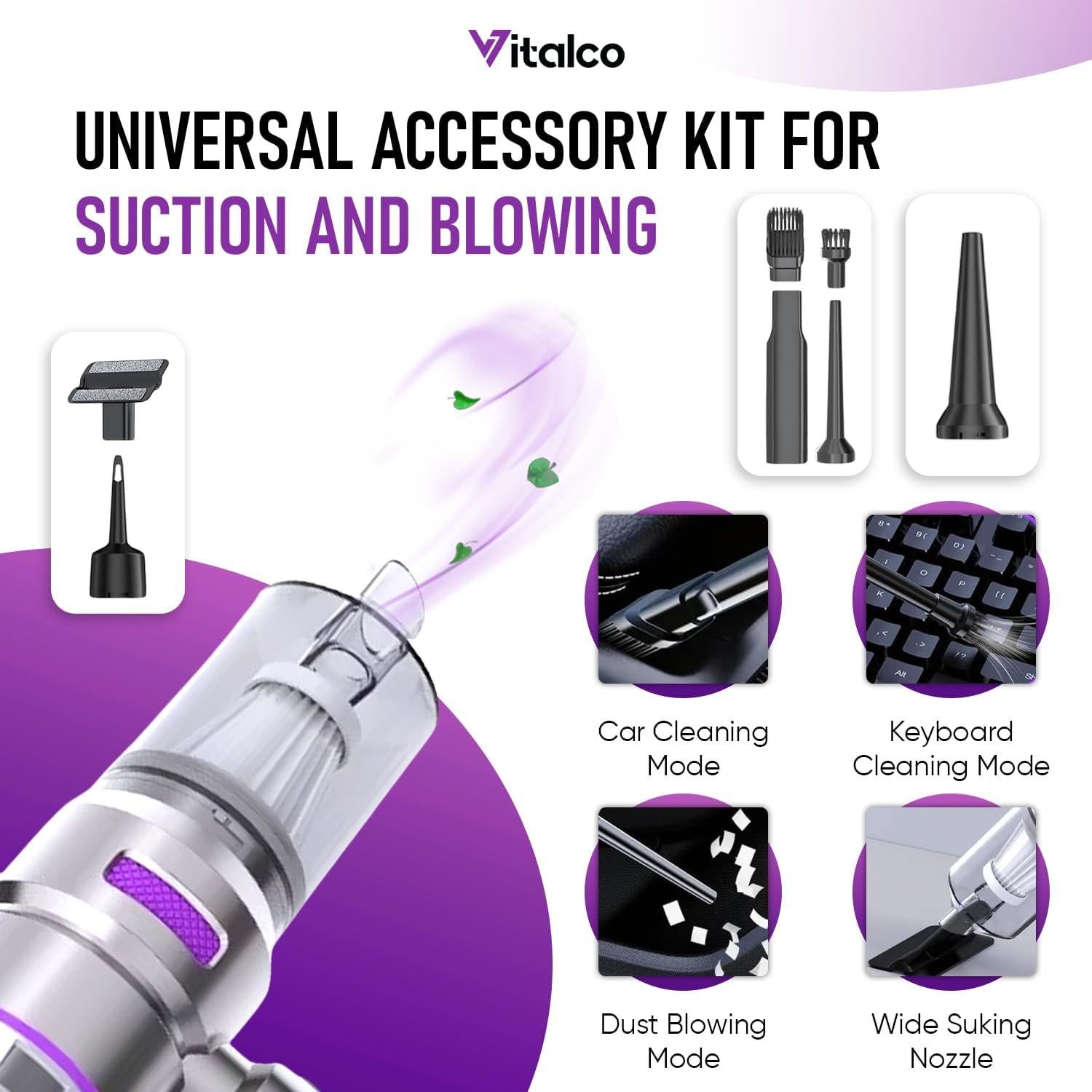 Aspiradora de Mano Inalámbrica Vitalco 3481 18000PA 0.70kg