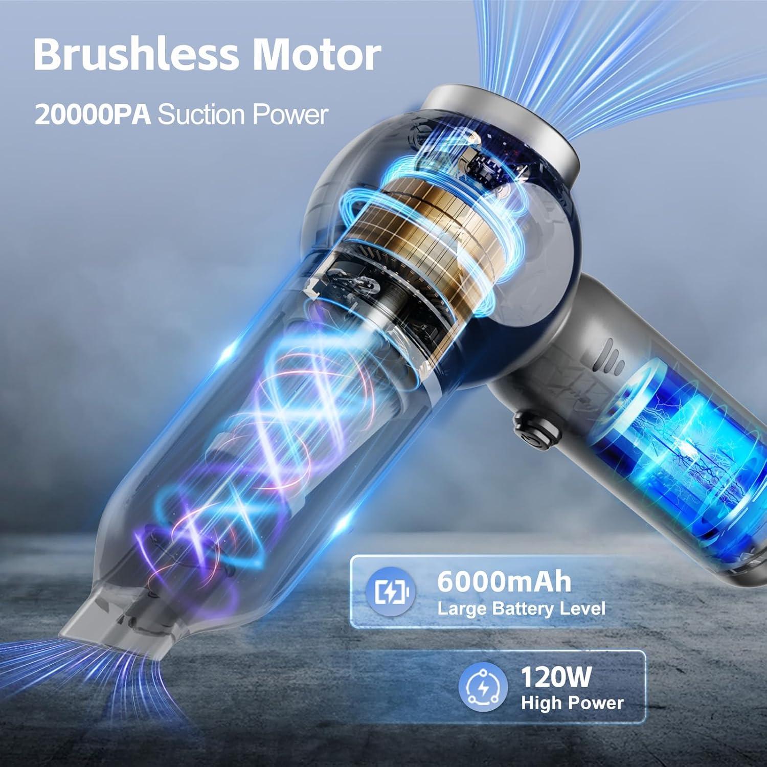 Aspiradora portátil HOMIGIFTY sw-102 120W 22000Pa sin cable