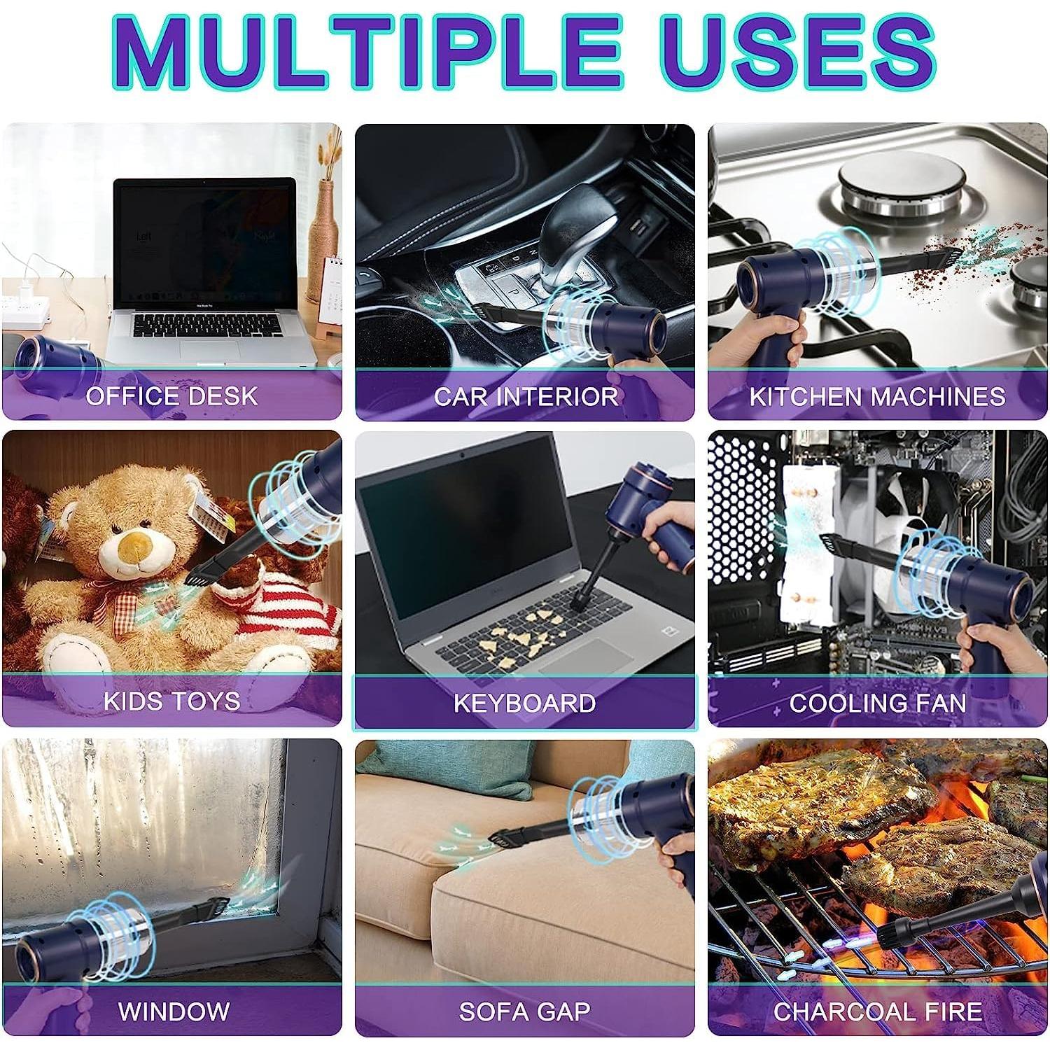 Aspiradora de Mano Inalámbrica HUFATWINS 120W 9000PA Azul