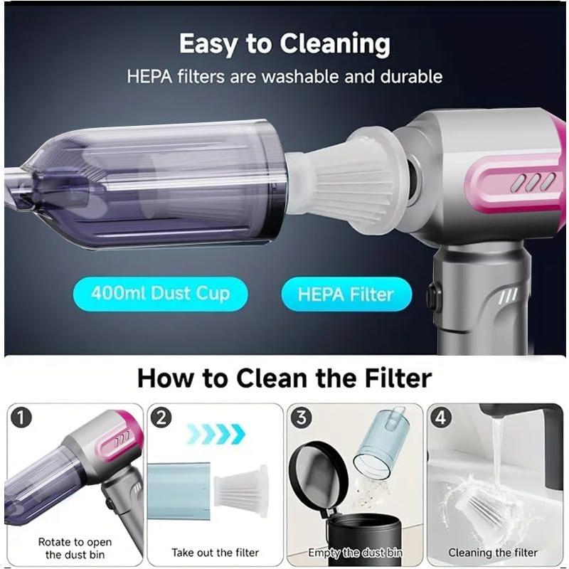 Aspiradora de Coche Portátil Genérico 4 en 1 16000Pa 100W