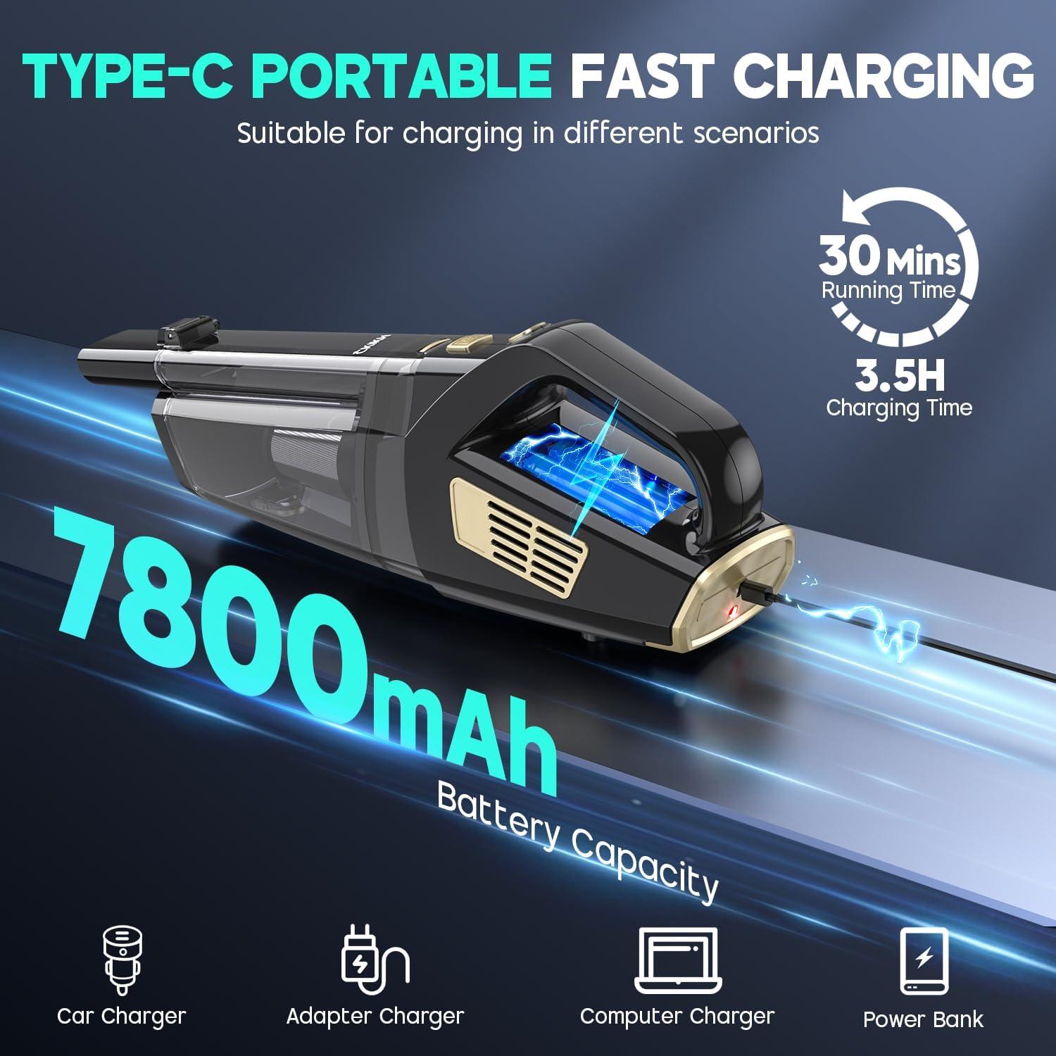 Aspiradora de Mano Inalámbrica CKIKH LT-151ET 15000PA Recargable