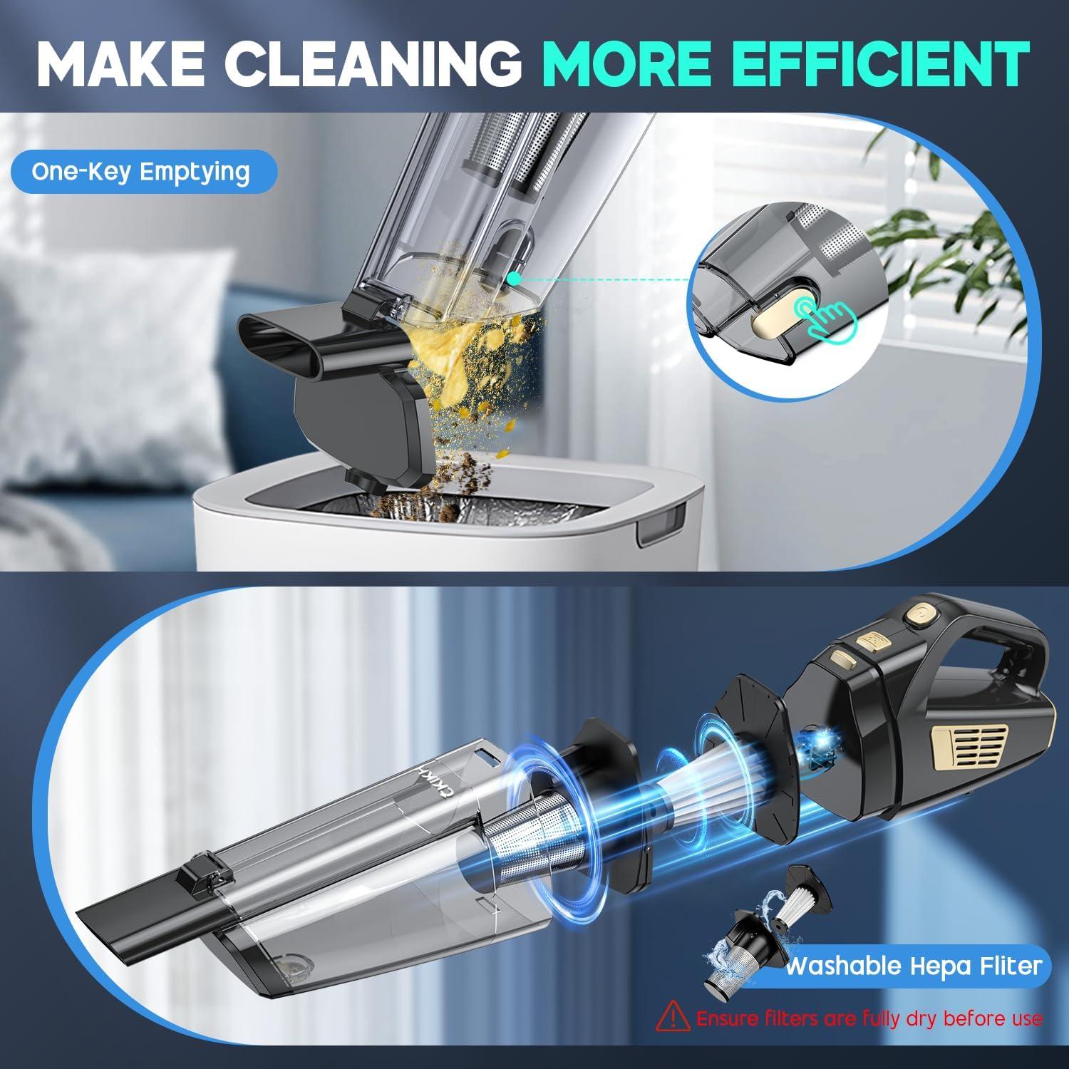 Aspiradora de Mano Inalámbrica CKIKH LT-151ET 15000PA Recargable