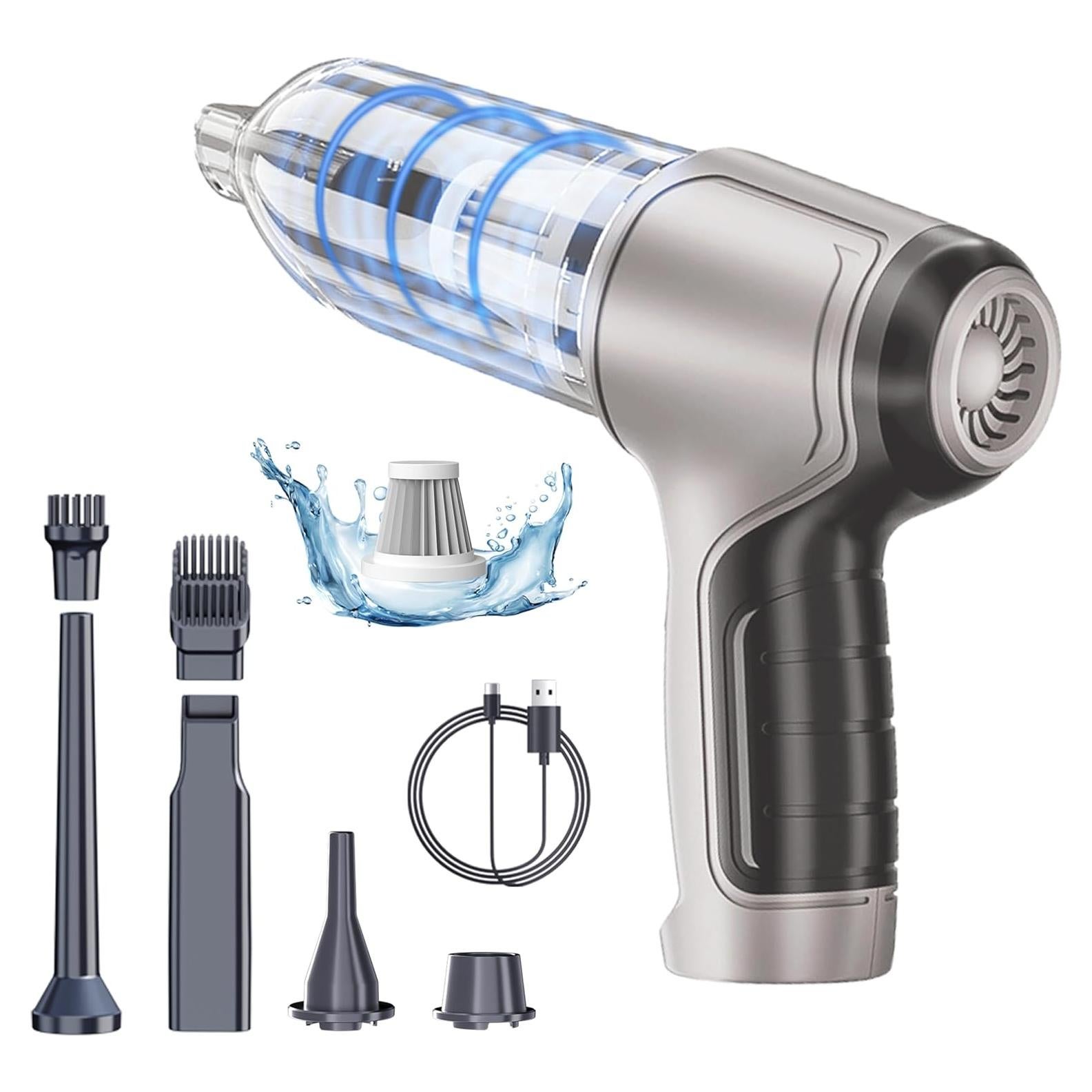 Aspiradora de Mano Inalámbrica Jgeuyer 9000PA 4 en 1 Gris