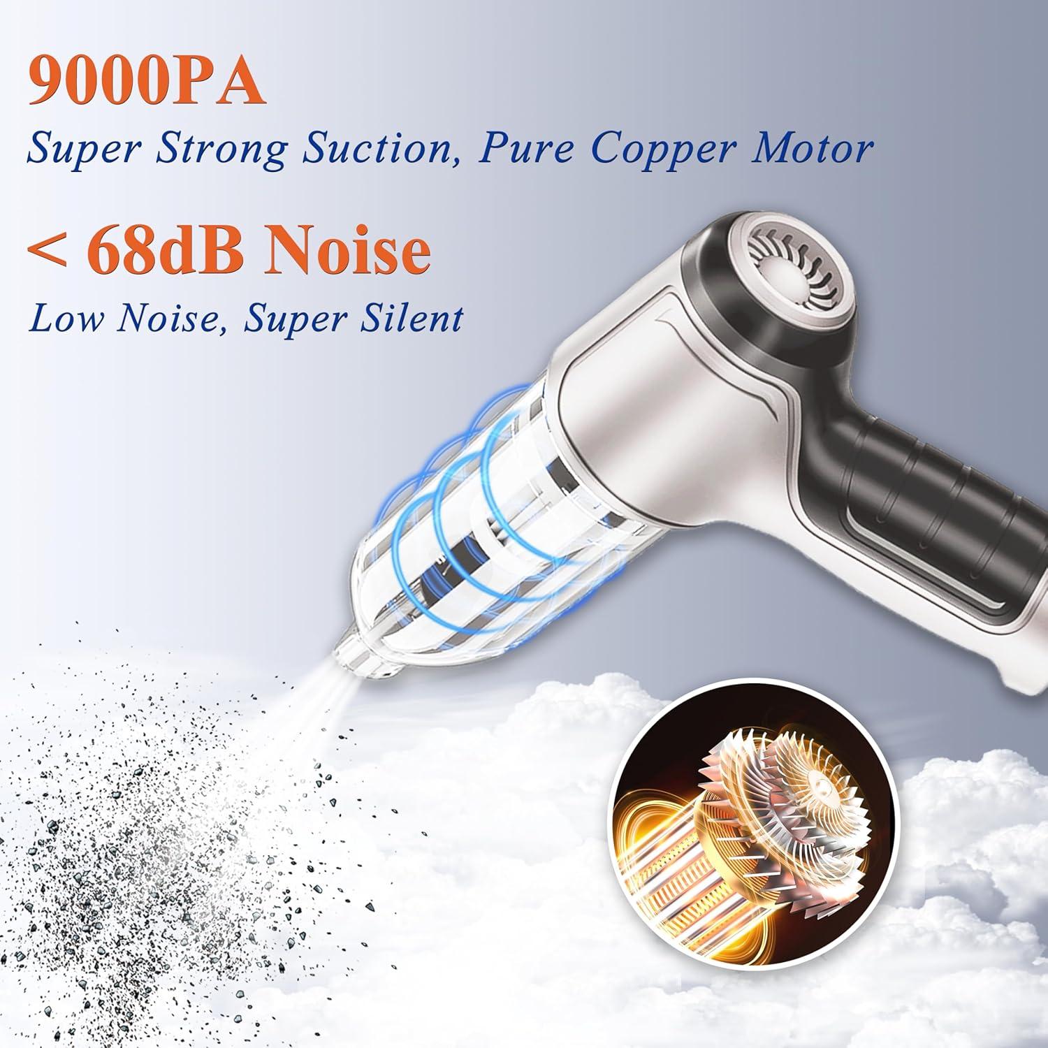 Aspiradora de Mano Inalámbrica Jgeuyer 9000PA 4 en 1 Gris