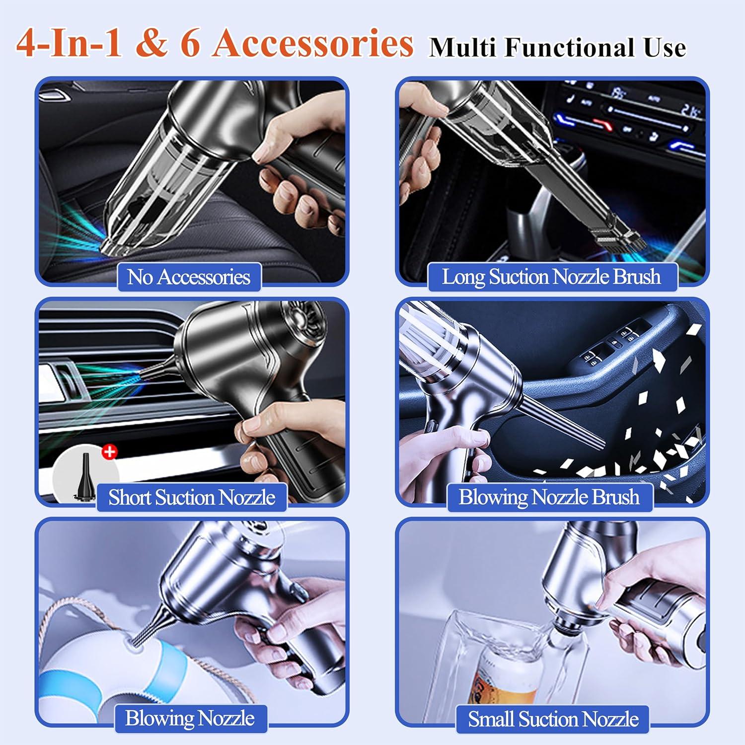 Aspiradora de Mano Inalámbrica Jgeuyer 9000PA 4 en 1 Gris