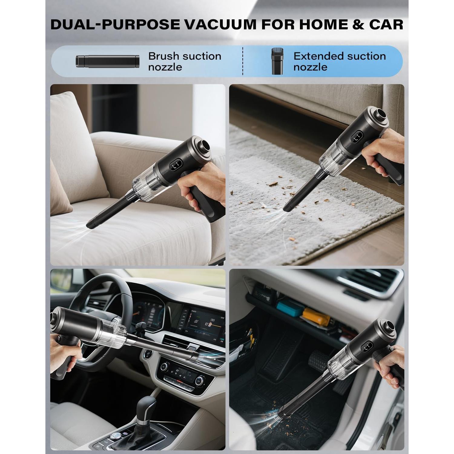 Aspiradora de Mano Inalámbrica APPS2Car CV2 12000PA Plegable