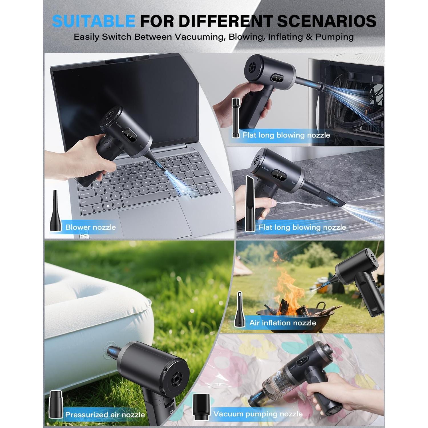 Aspiradora de Mano Inalámbrica APPS2Car CV2 12000PA Plegable