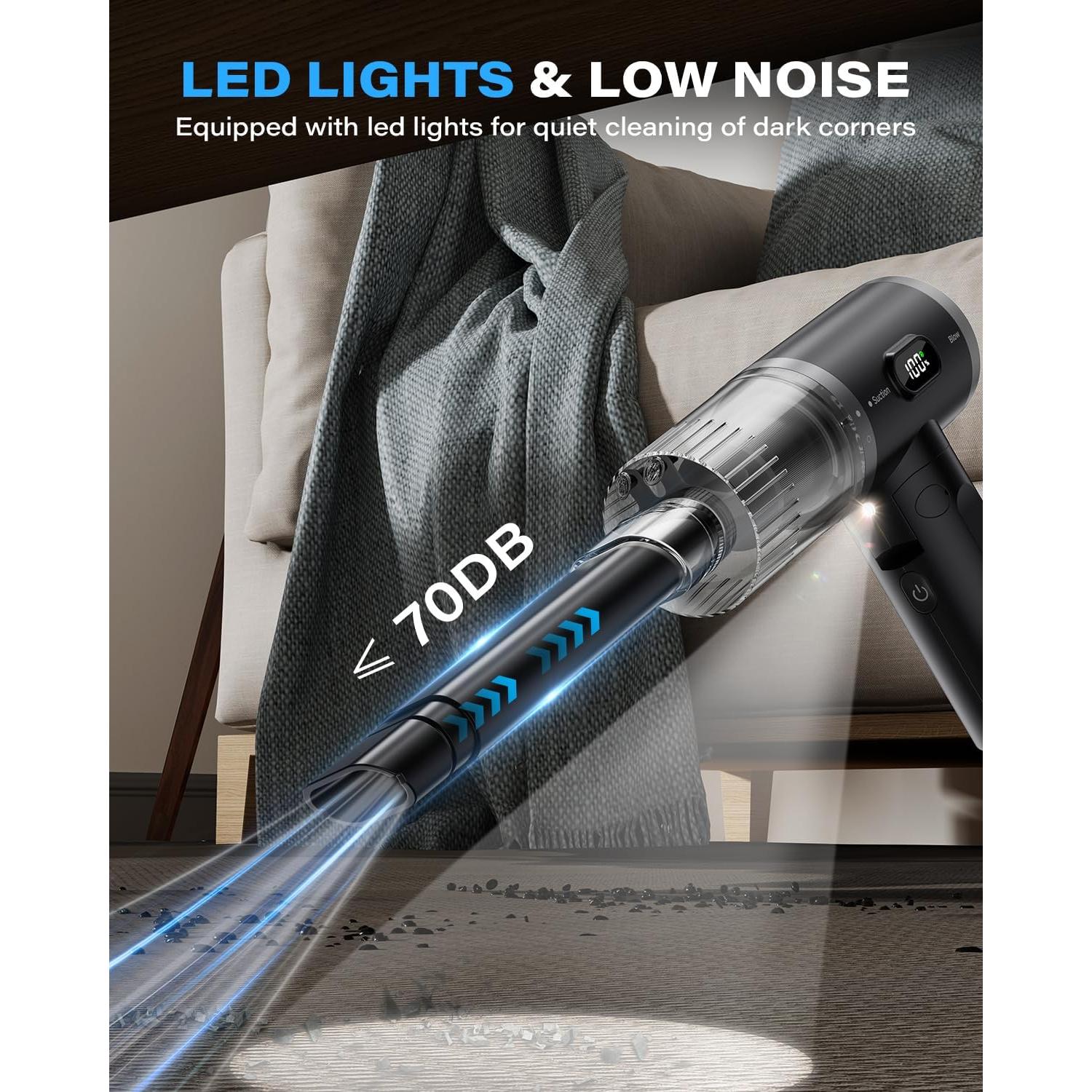 Aspiradora de Mano Inalámbrica APPS2Car CV2 12000PA Plegable