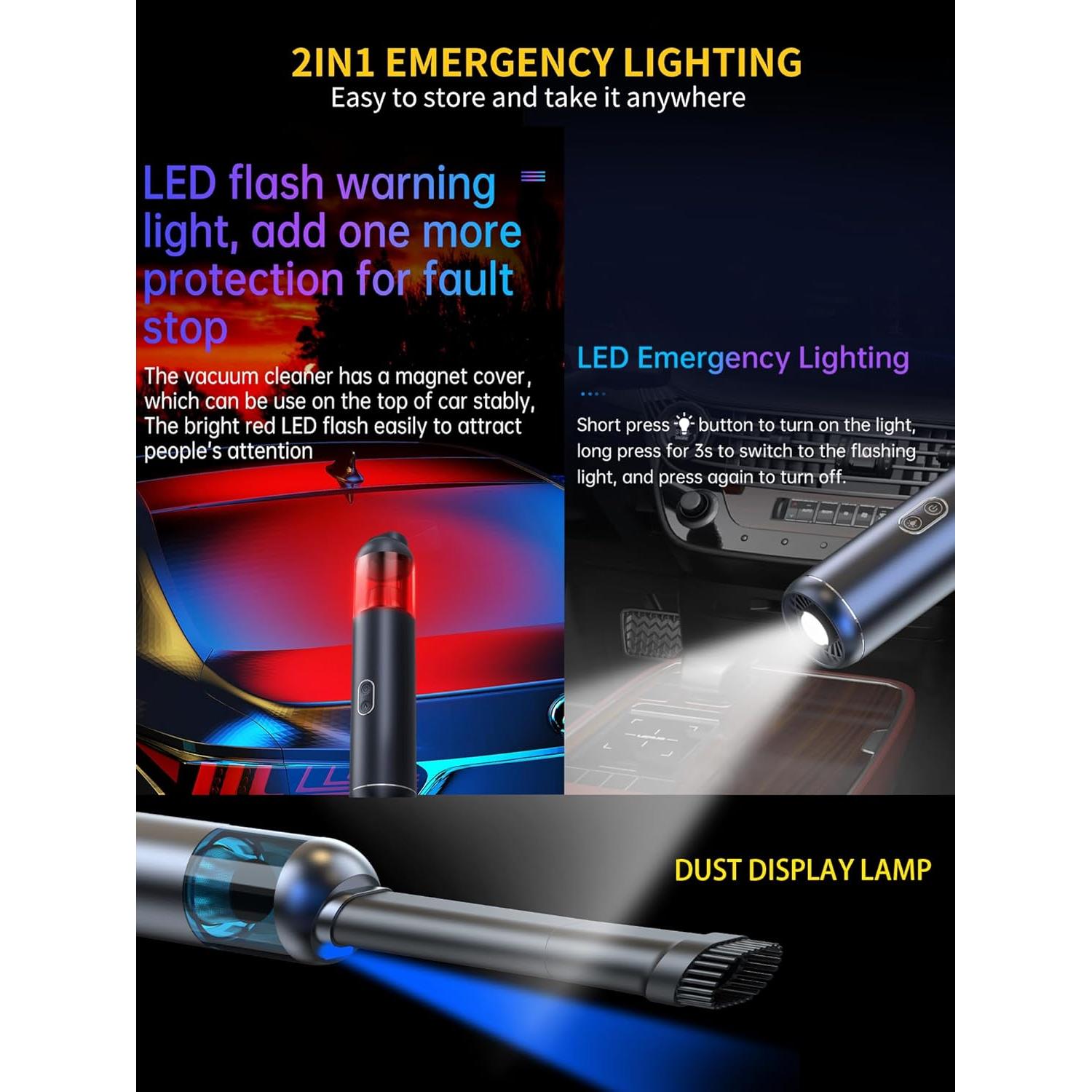 Aspiradora de Coche Portátil JOULPOUZA 14000Pa Sin Cable