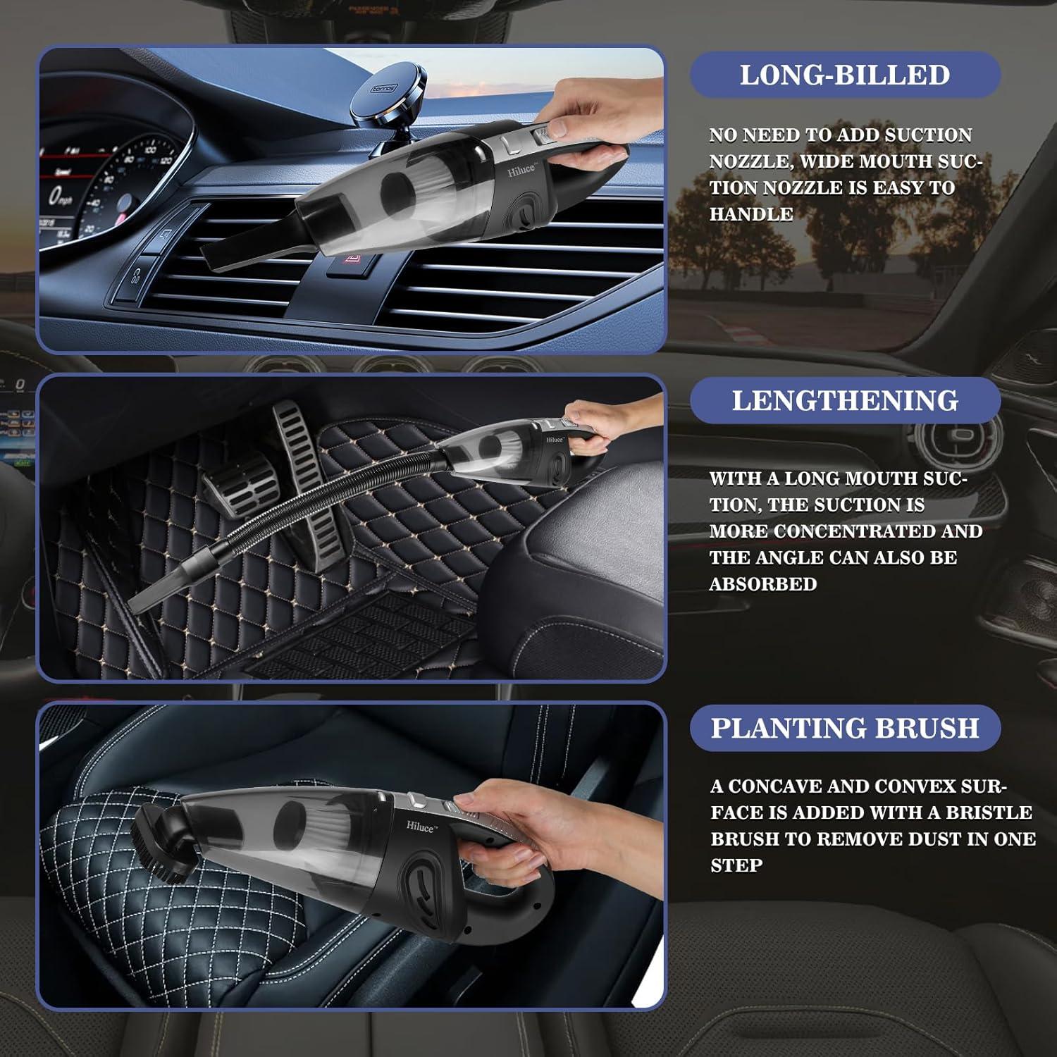 Aspiradora de Coche Hiluce R-6053 Inalámbrica 120W HEPA