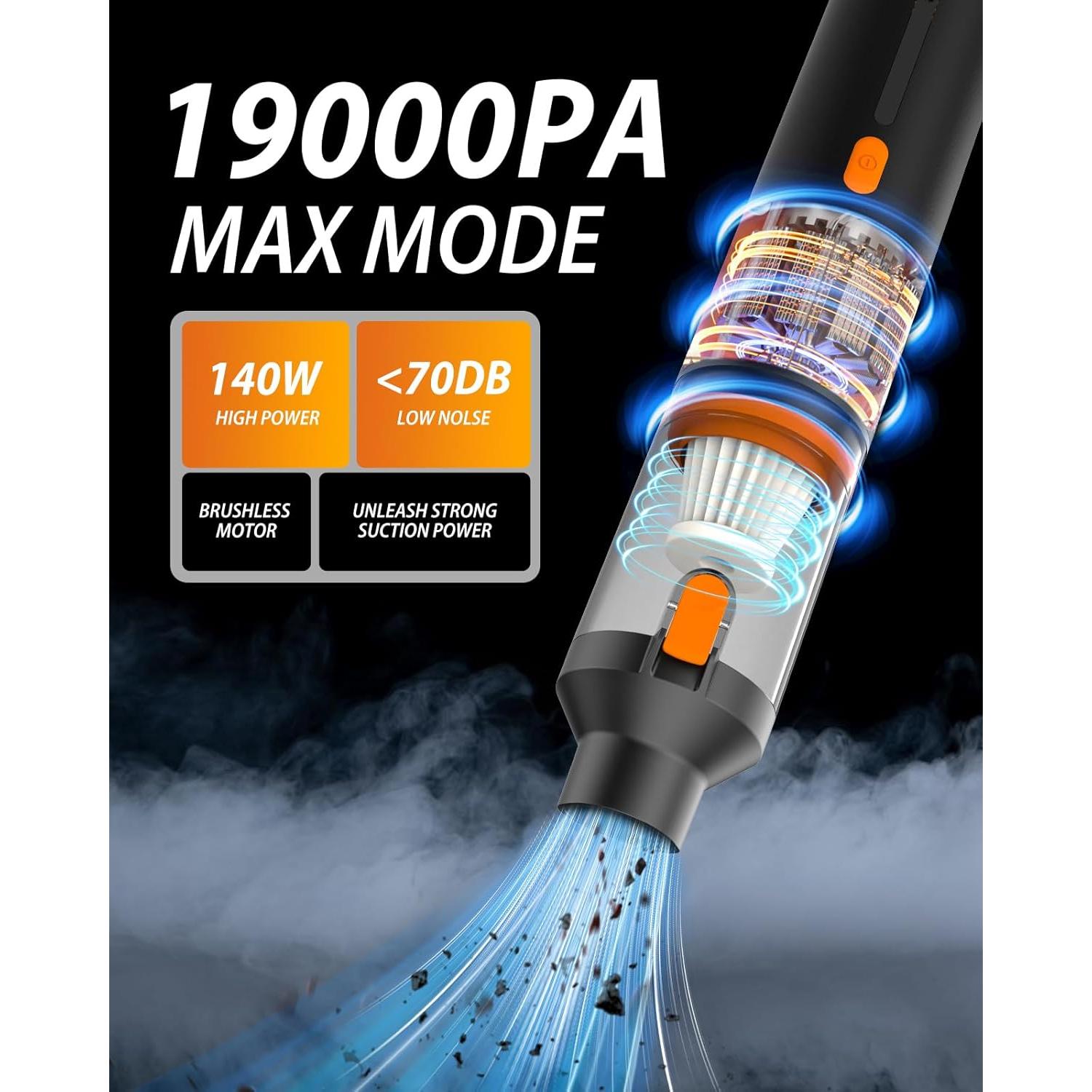 Aspiradora de Mano Inalámbrica NIMBLYTECH 19000Pa 2 en 1