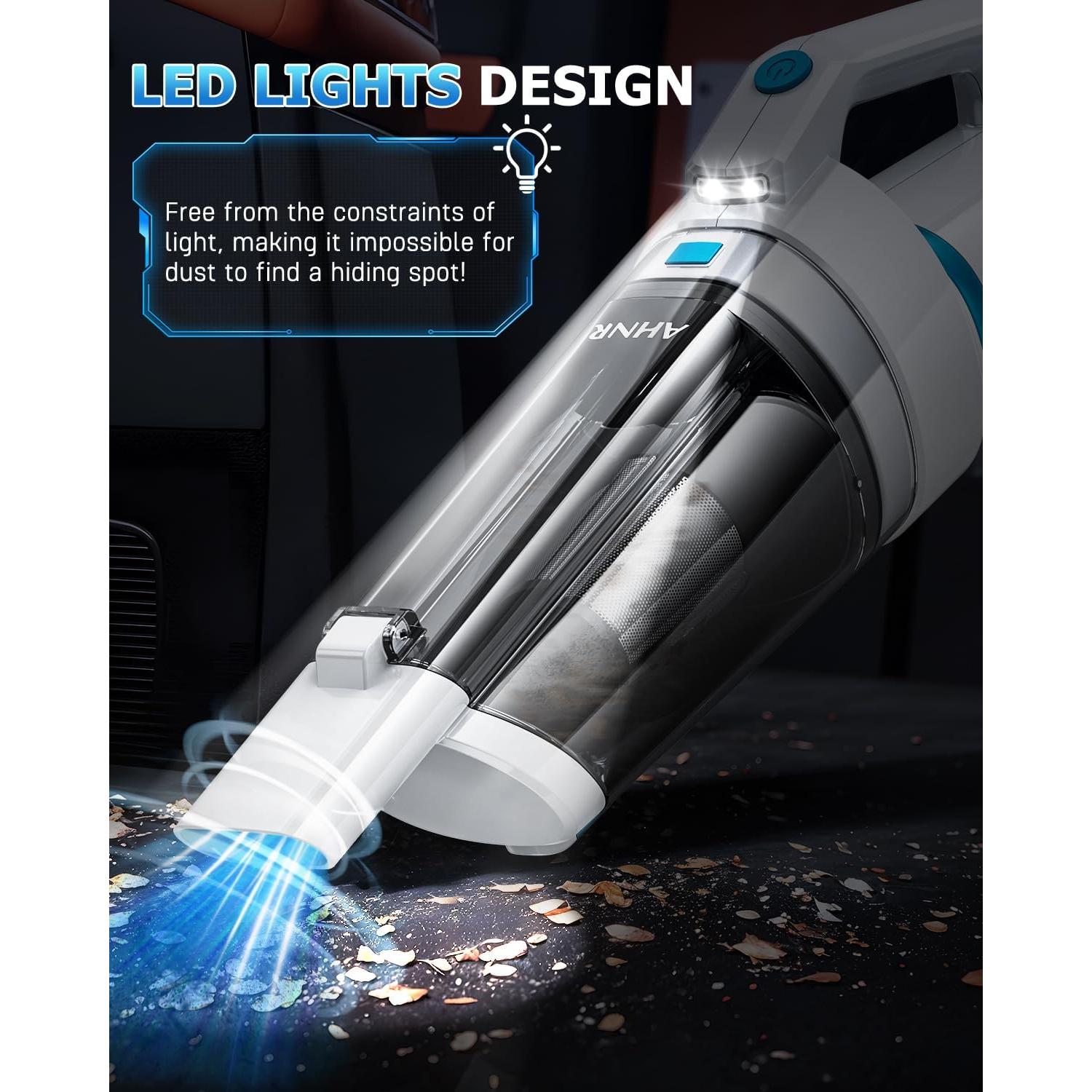 Aspiradora de Mano AHNR LT-156 Inalámbrica 16000PA con Luz LED