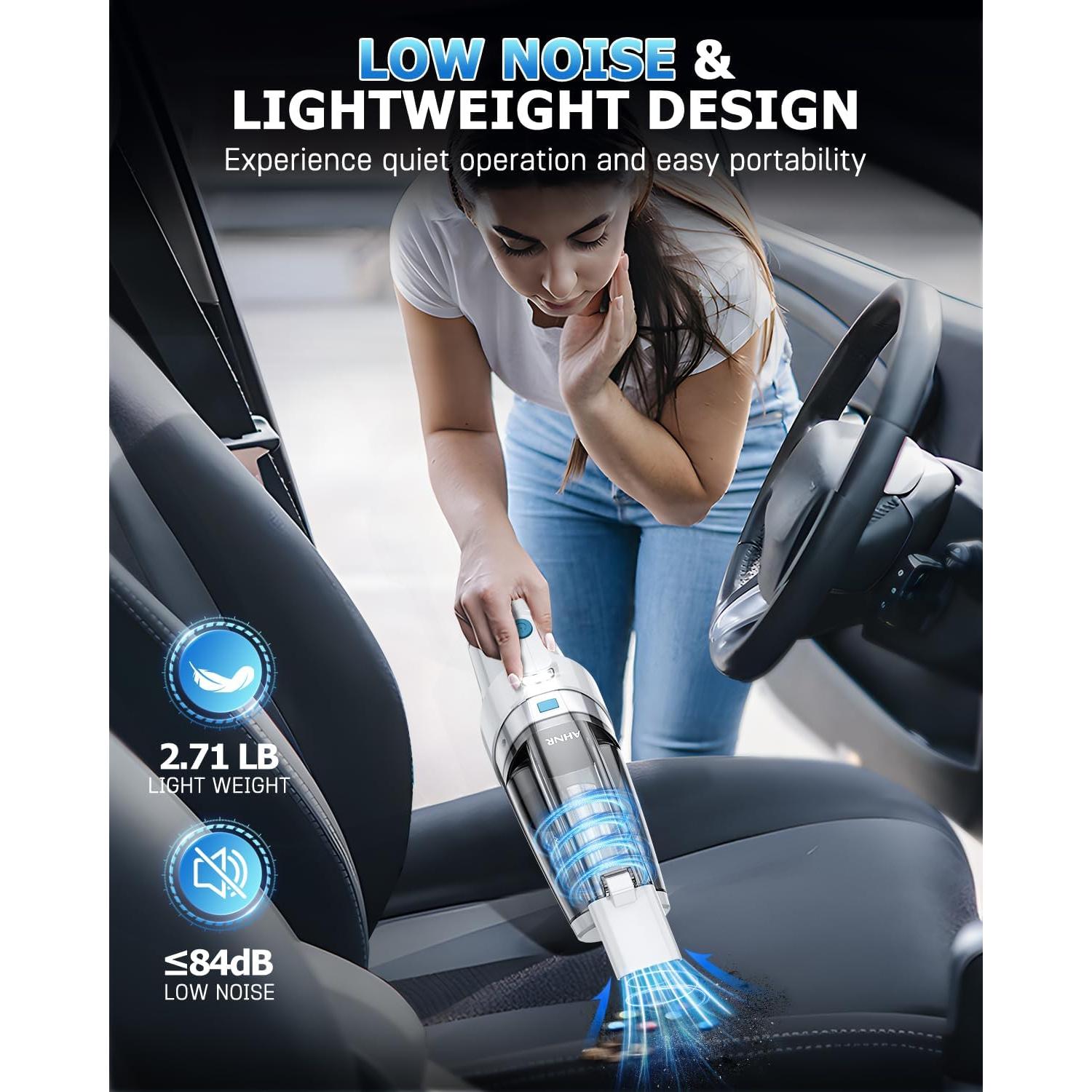 Aspiradora de Mano AHNR LT-156 Inalámbrica 16000PA con Luz LED