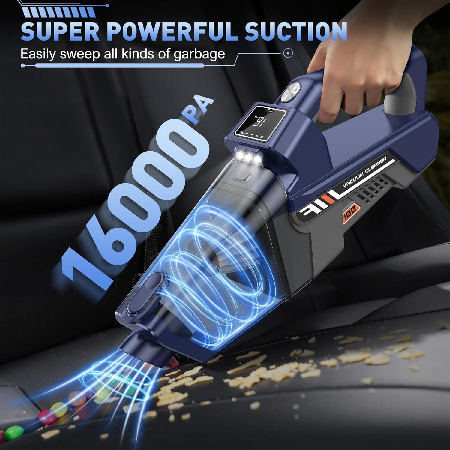 Aspiradora de Mano JONYJ VC-100 Inalámbrica 16000PA Azul