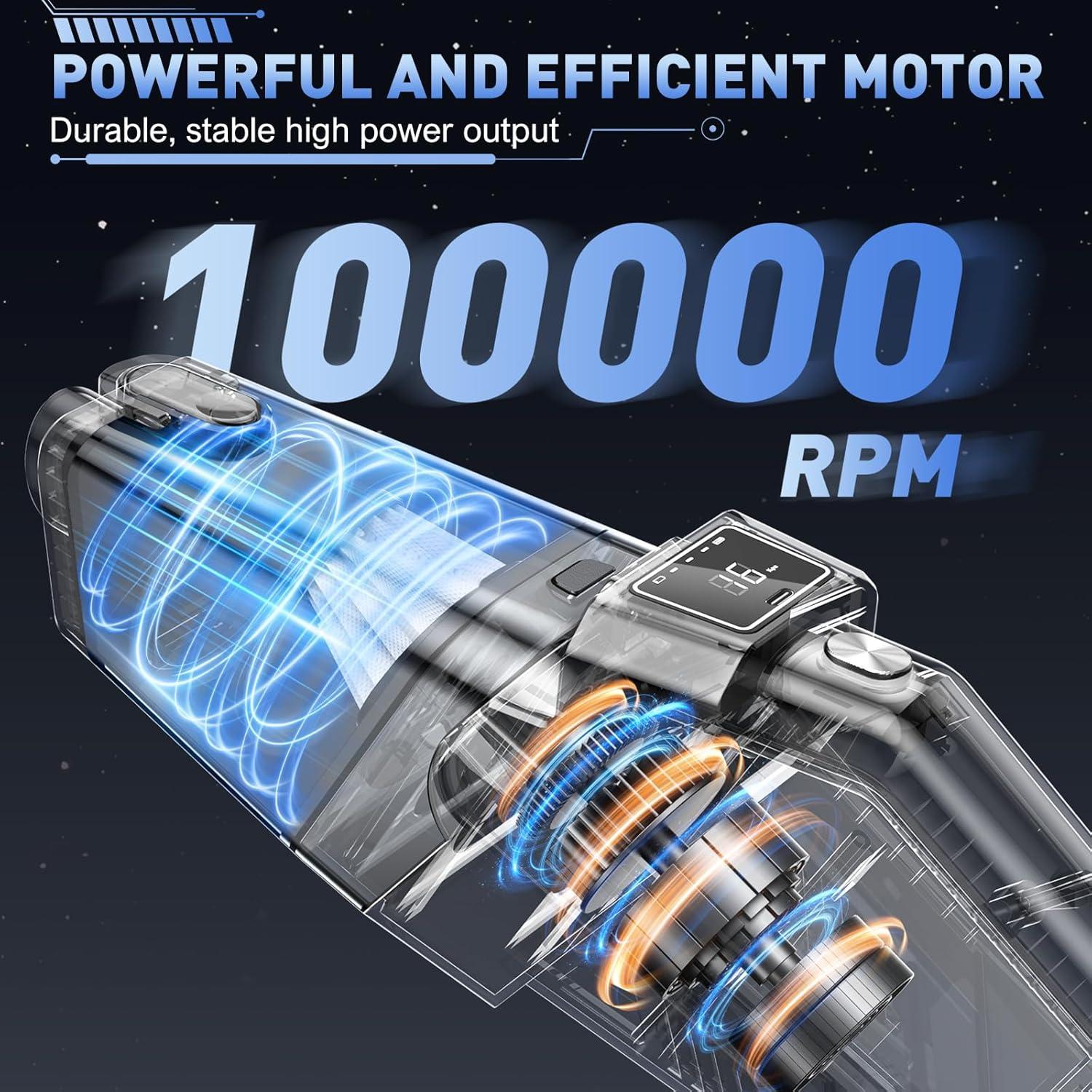 Aspiradora de Mano JONYJ VC-100 Inalámbrica 16000PA Azul