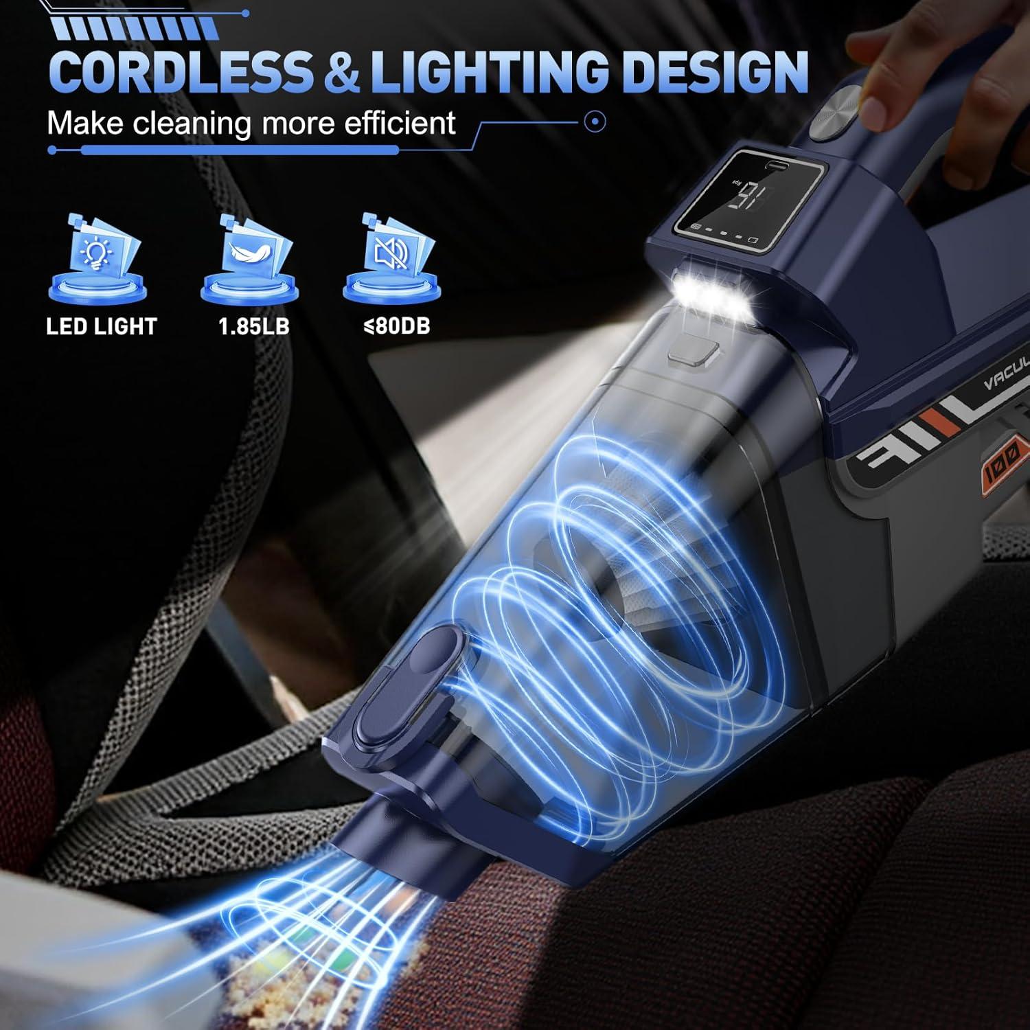 Aspiradora de Mano JONYJ VC-100 Inalámbrica 16000PA Azul