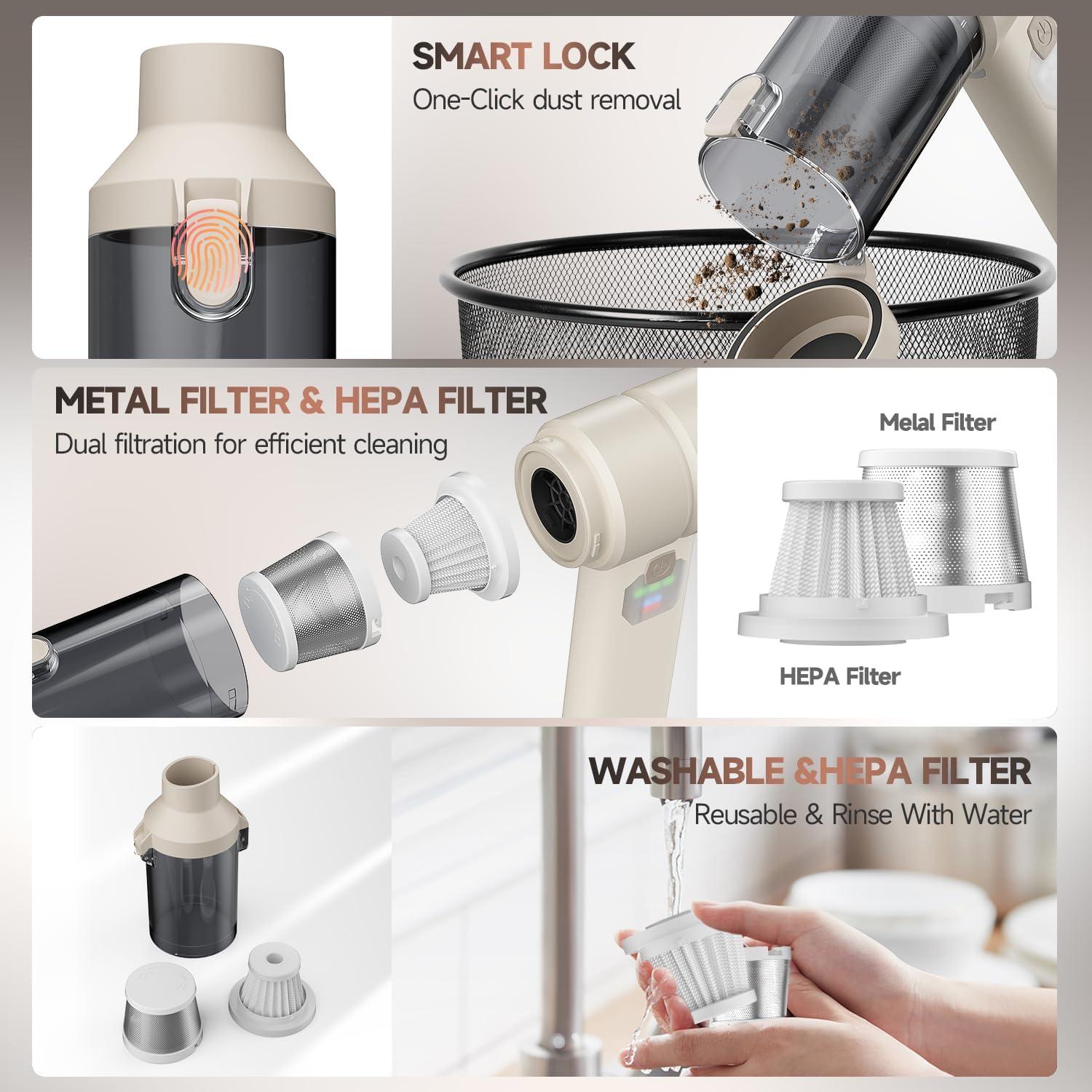 Aspiradora de Coche AIPROIN YC01 Inalámbrica 20000PA 4-en-1