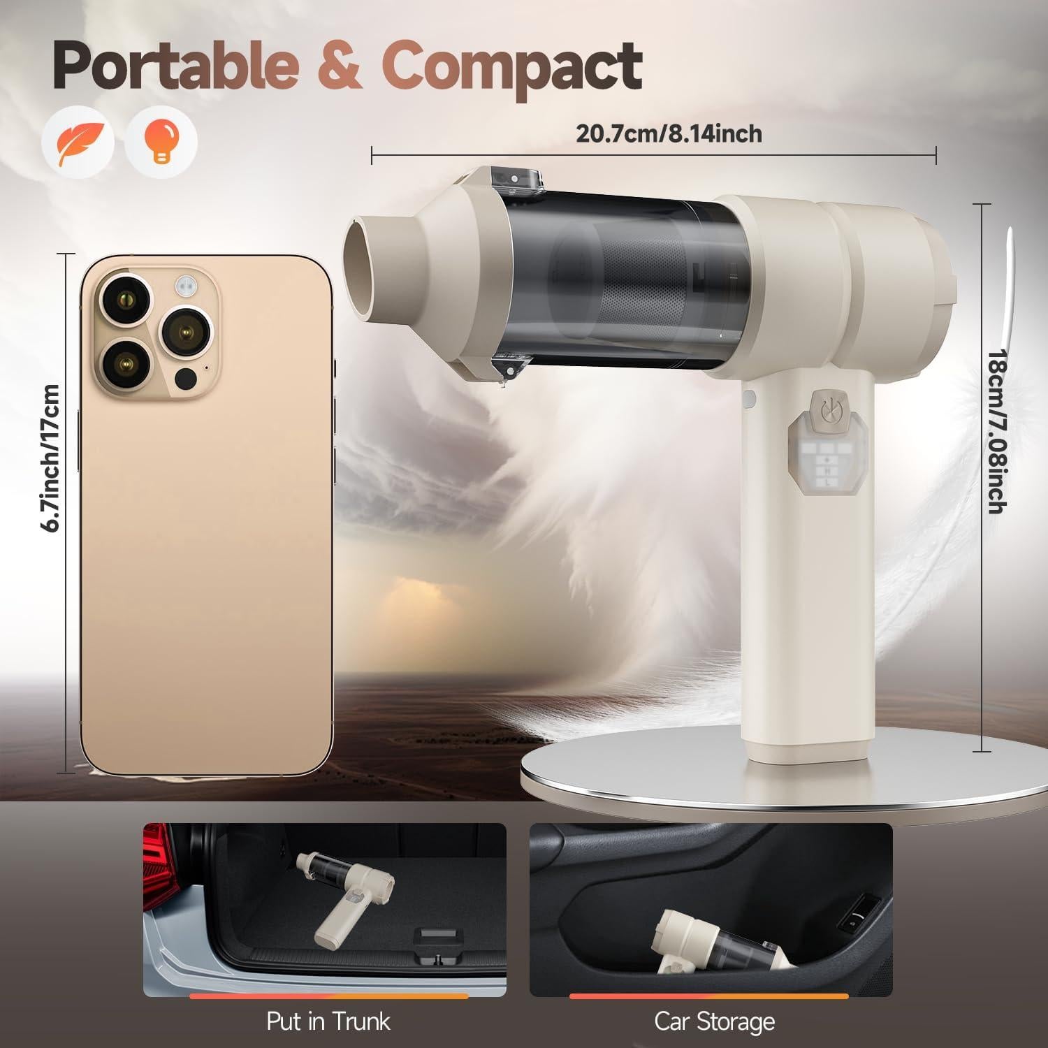 Aspiradora de Coche AIPROIN YC01 Inalámbrica 20000PA 4-en-1