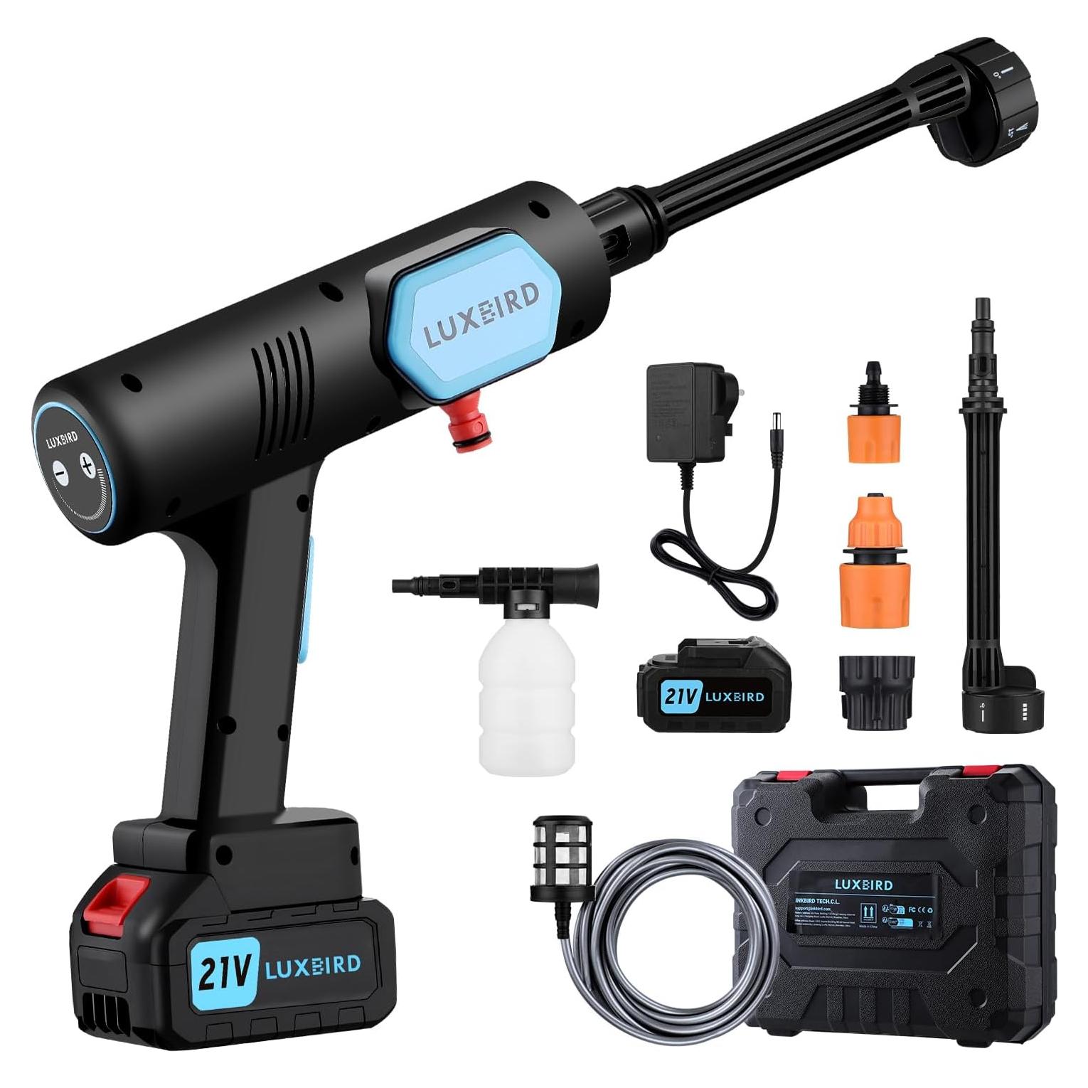 Lavadora a Presión Portátil Luxbird 21V 7.9L/min 6-en-1