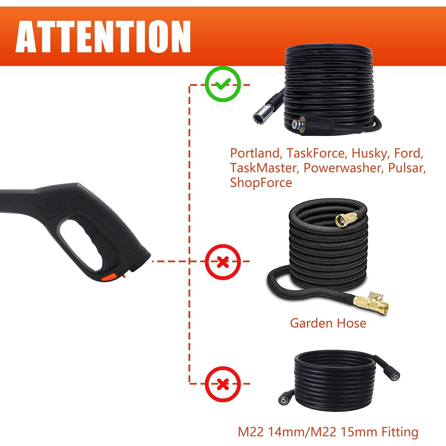 Pistola de Lavadora a Presión Tool Daily con Boquilla Turbo y 5 Puntas