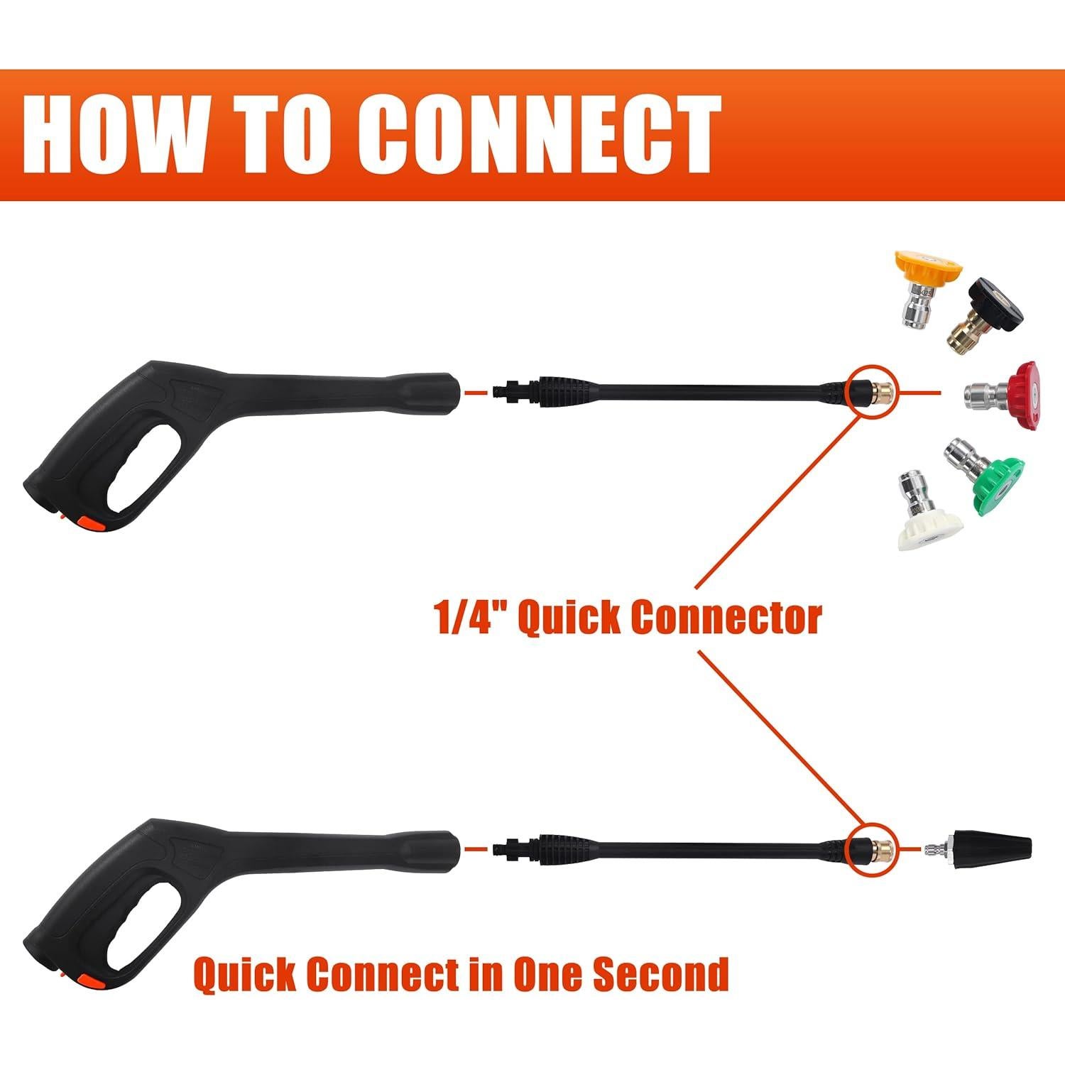 Pistola de Lavadora a Presión Tool Daily con Boquilla Turbo y 5 Puntas