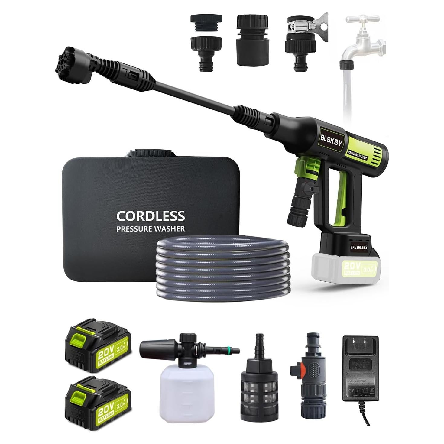 Lavadora a Presión Inalámbrica BLSKBY SC14 1200 PSI 2 Baterías