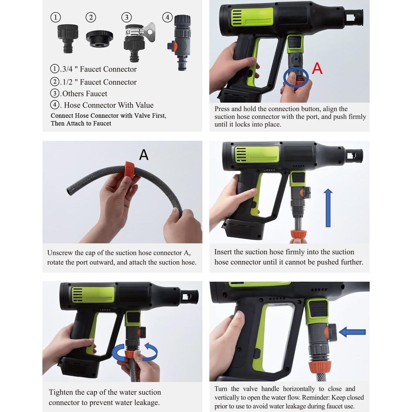 Lavadora a Presión Inalámbrica BLSKBY SC14 1200 PSI 2 Baterías