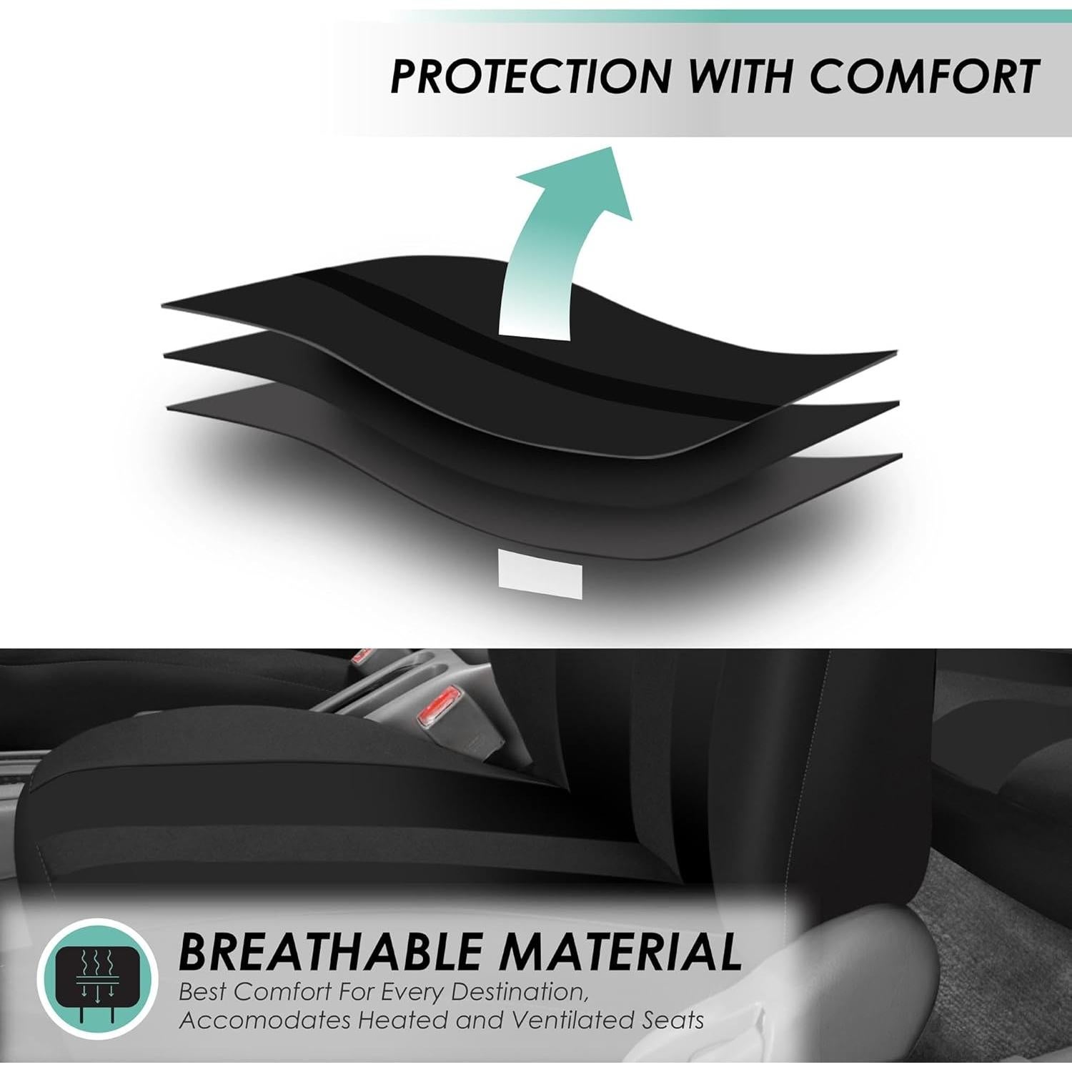 Funda de Asiento de Coche FH Group - Ajuste Universal, Negro