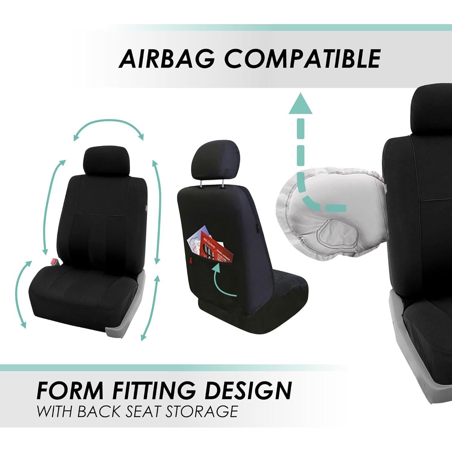 Funda de Asiento de Coche FH Group - Ajuste Universal, Negro