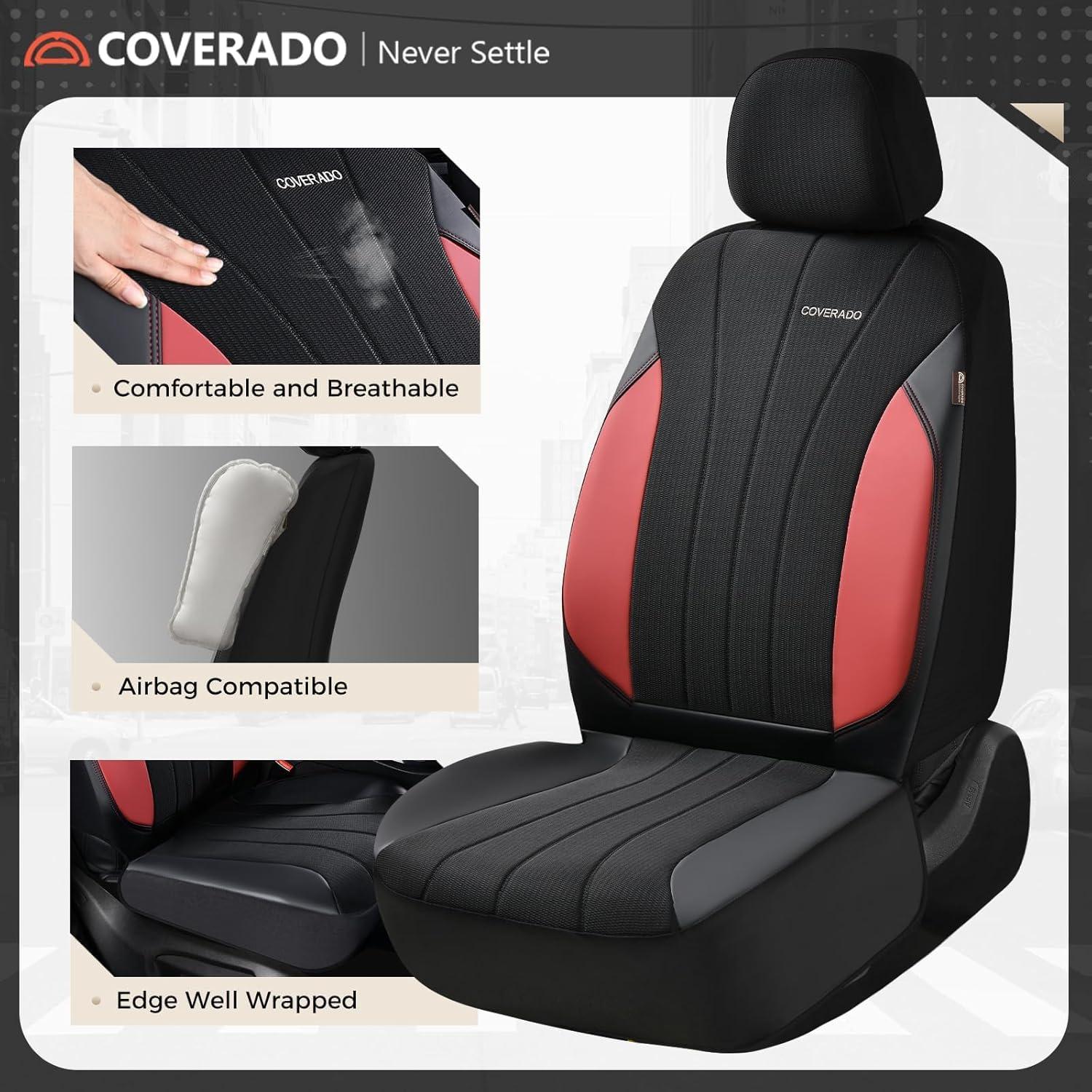Cubiertas de Asiento Coverado 5089-MESH, Impermeables, Rojo y Negro