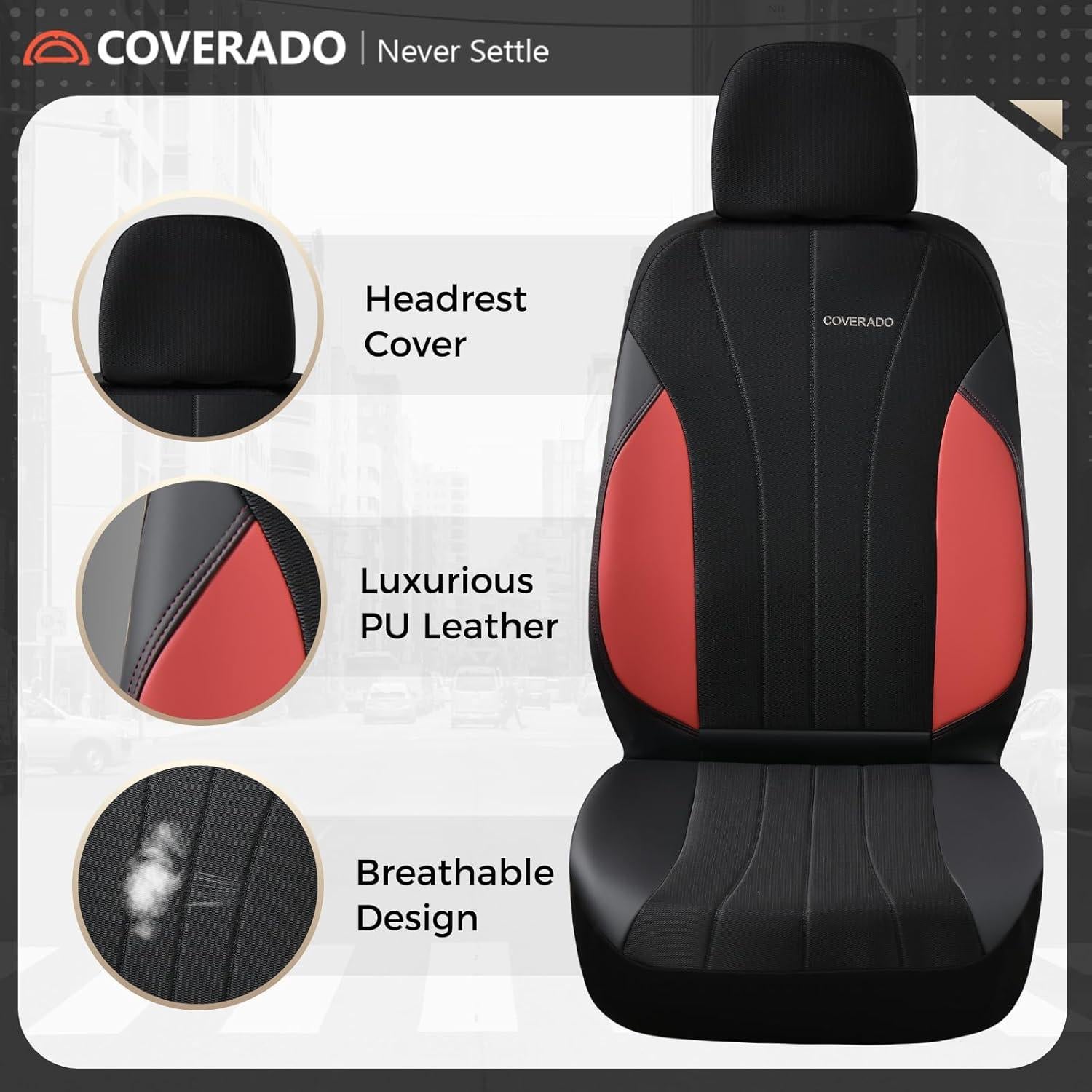 Cubiertas de Asiento Coverado 5089-MESH, Impermeables, Rojo y Negro