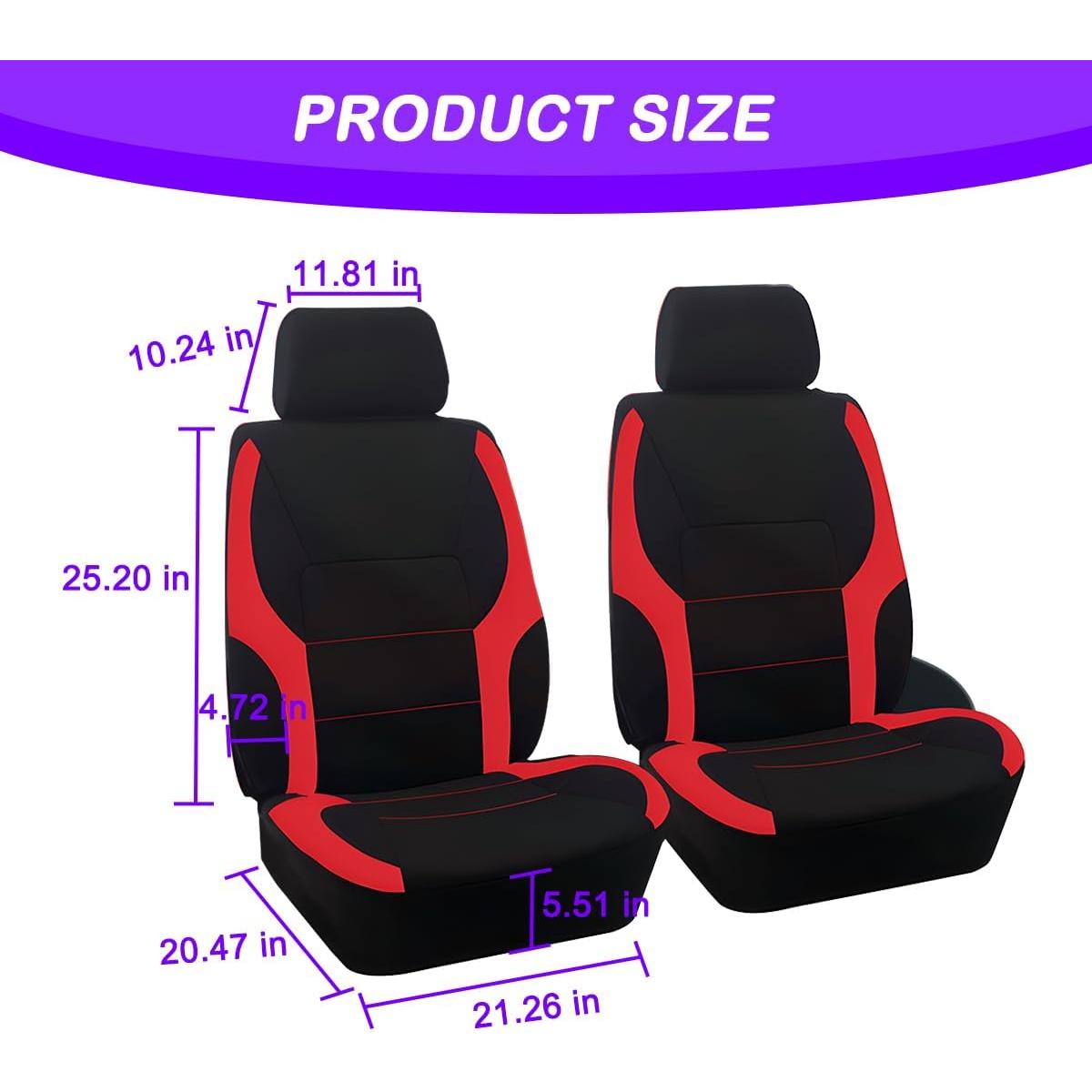 Fundas de Asiento Delantero Mandark Rojo, Impermeables y Transpirables