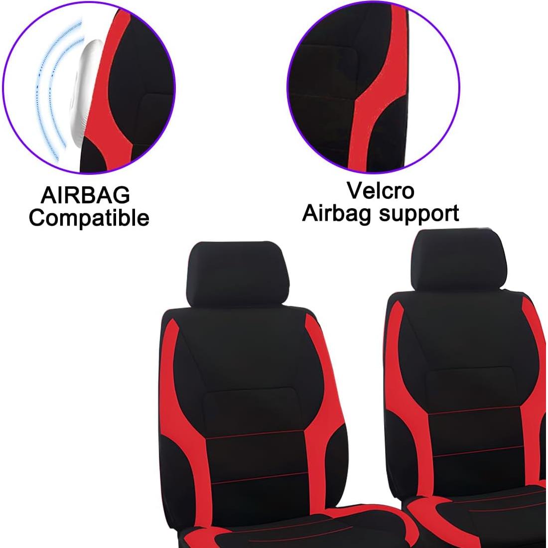 Fundas de Asiento Delantero Mandark Rojo, Impermeables y Transpirables