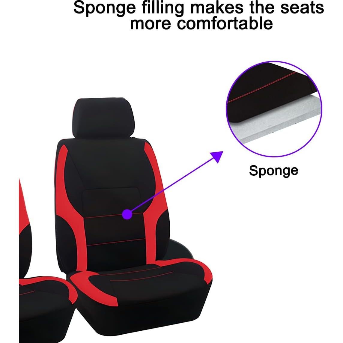 Fundas de Asiento Delantero Mandark Rojo, Impermeables y Transpirables