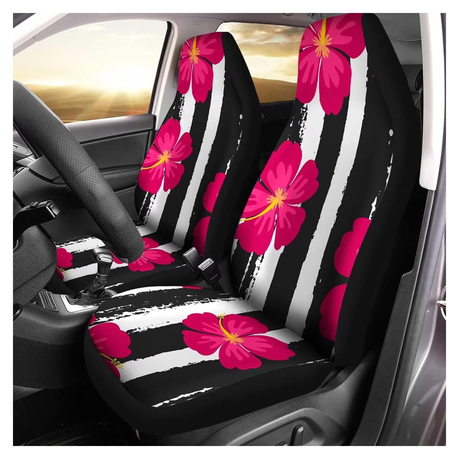 Fundas de Asiento de Coche Gearider Impermeables Rayas Negras y Blancas