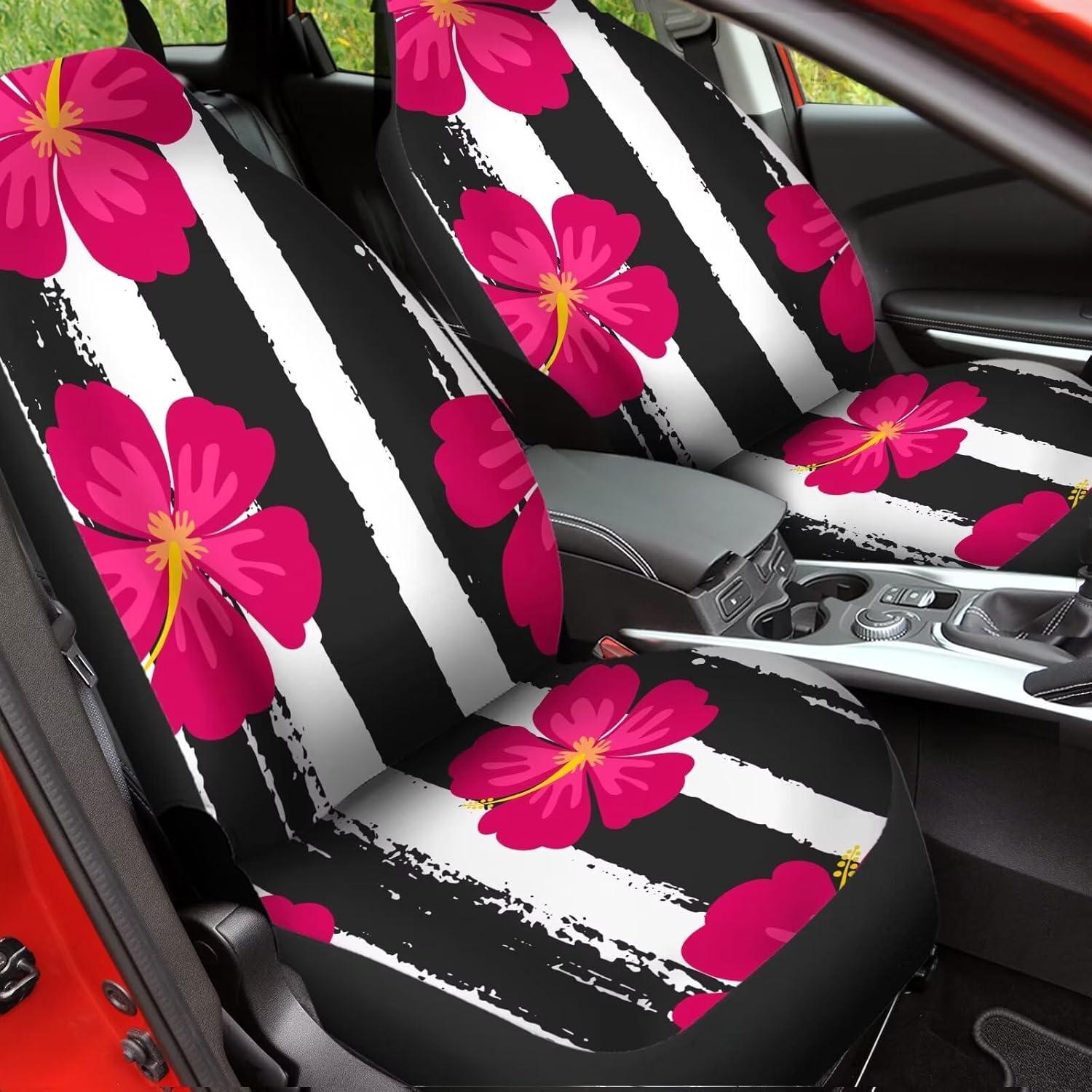 Fundas de Asiento de Coche Gearider Impermeables Rayas Negras y Blancas