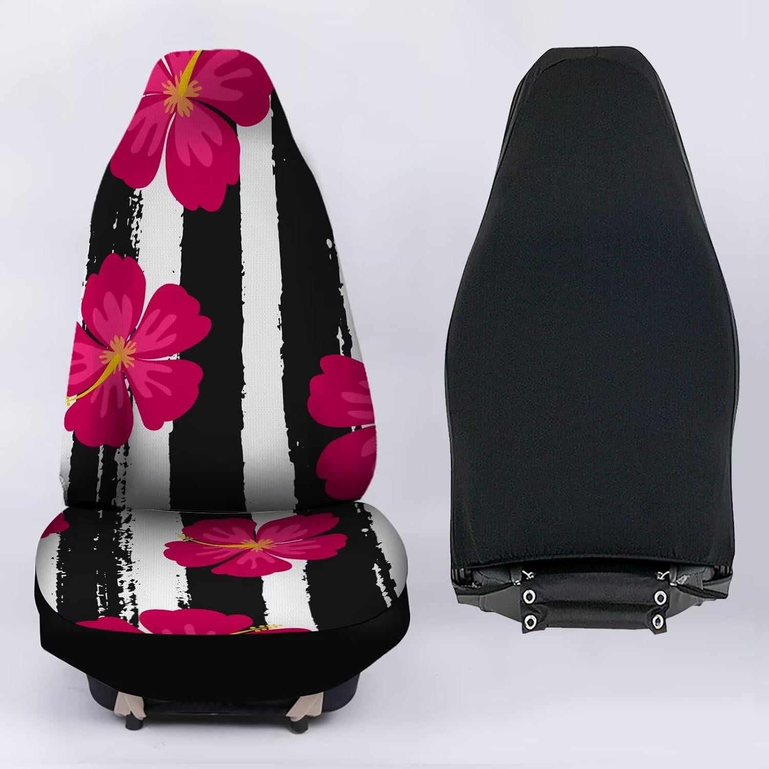 Fundas de Asiento de Coche Gearider Impermeables Rayas Negras y Blancas