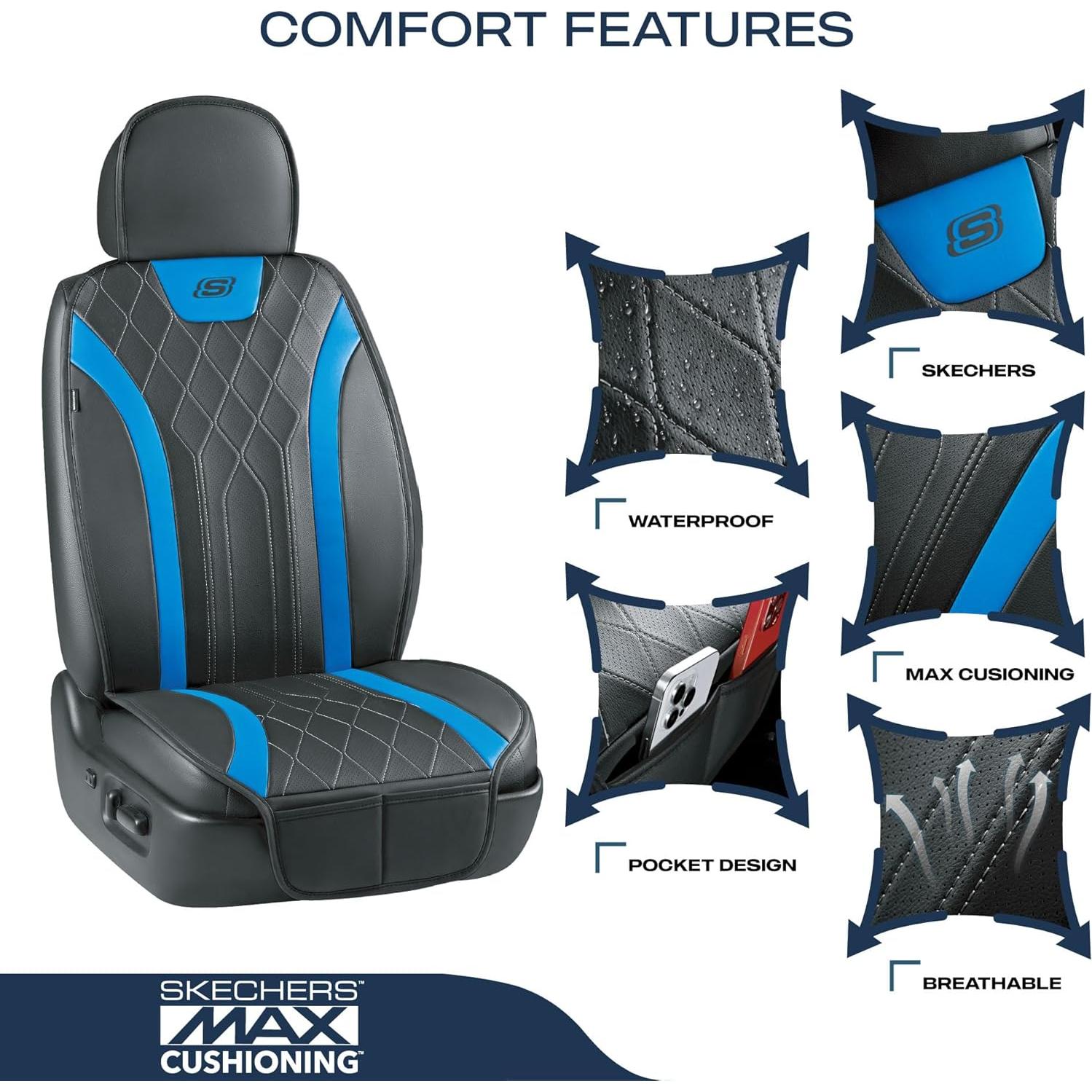 Funda de Asiento de Coche Skechers MAX Cushioning Azul 2 Piezas