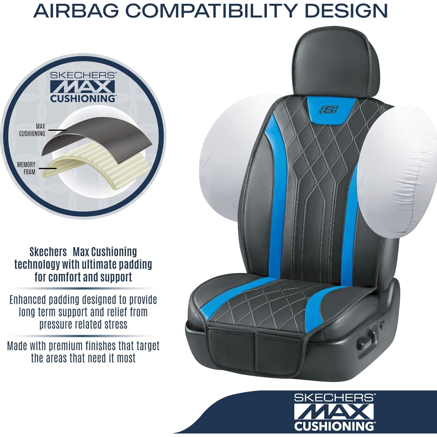 Funda de Asiento de Coche Skechers MAX Cushioning Azul 2 Piezas
