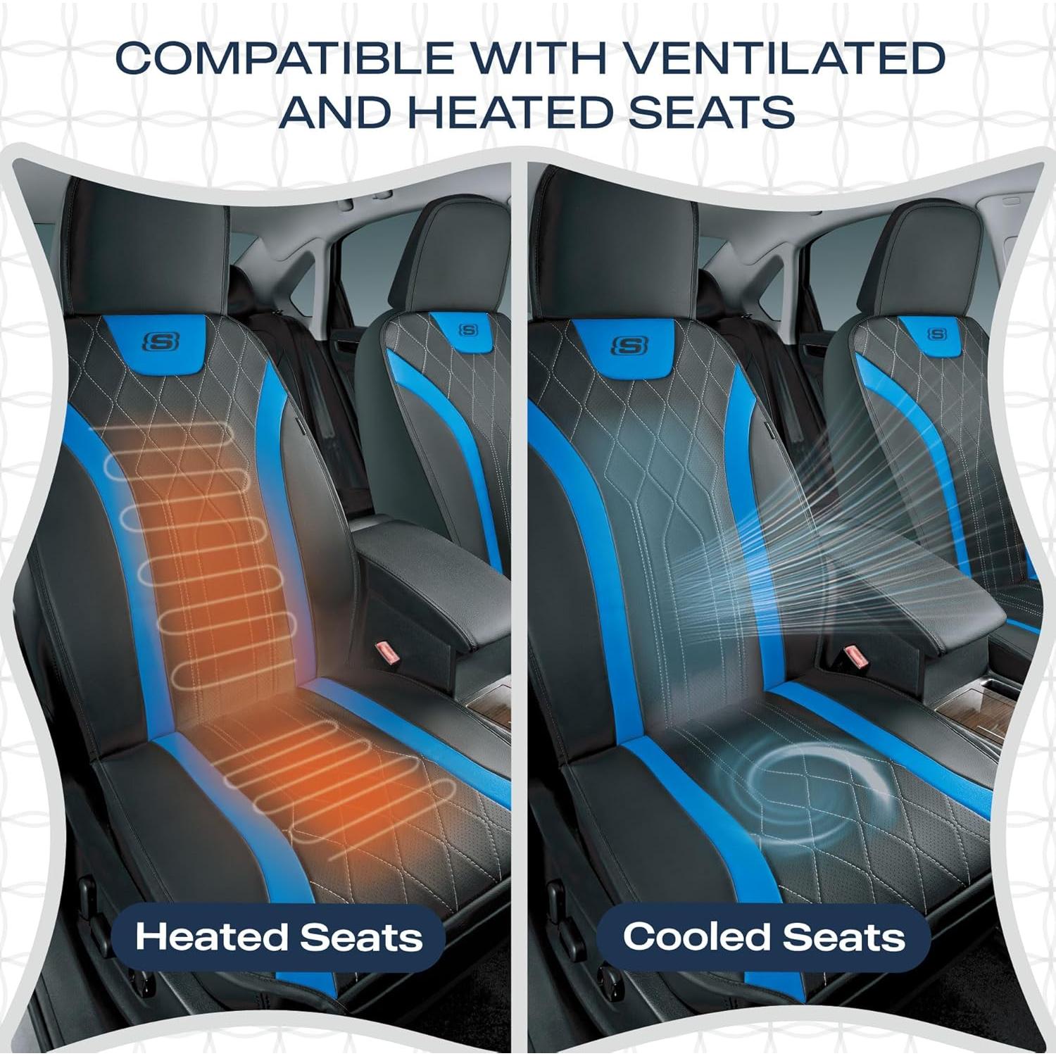 Funda de Asiento de Coche Skechers MAX Cushioning Azul 2 Piezas