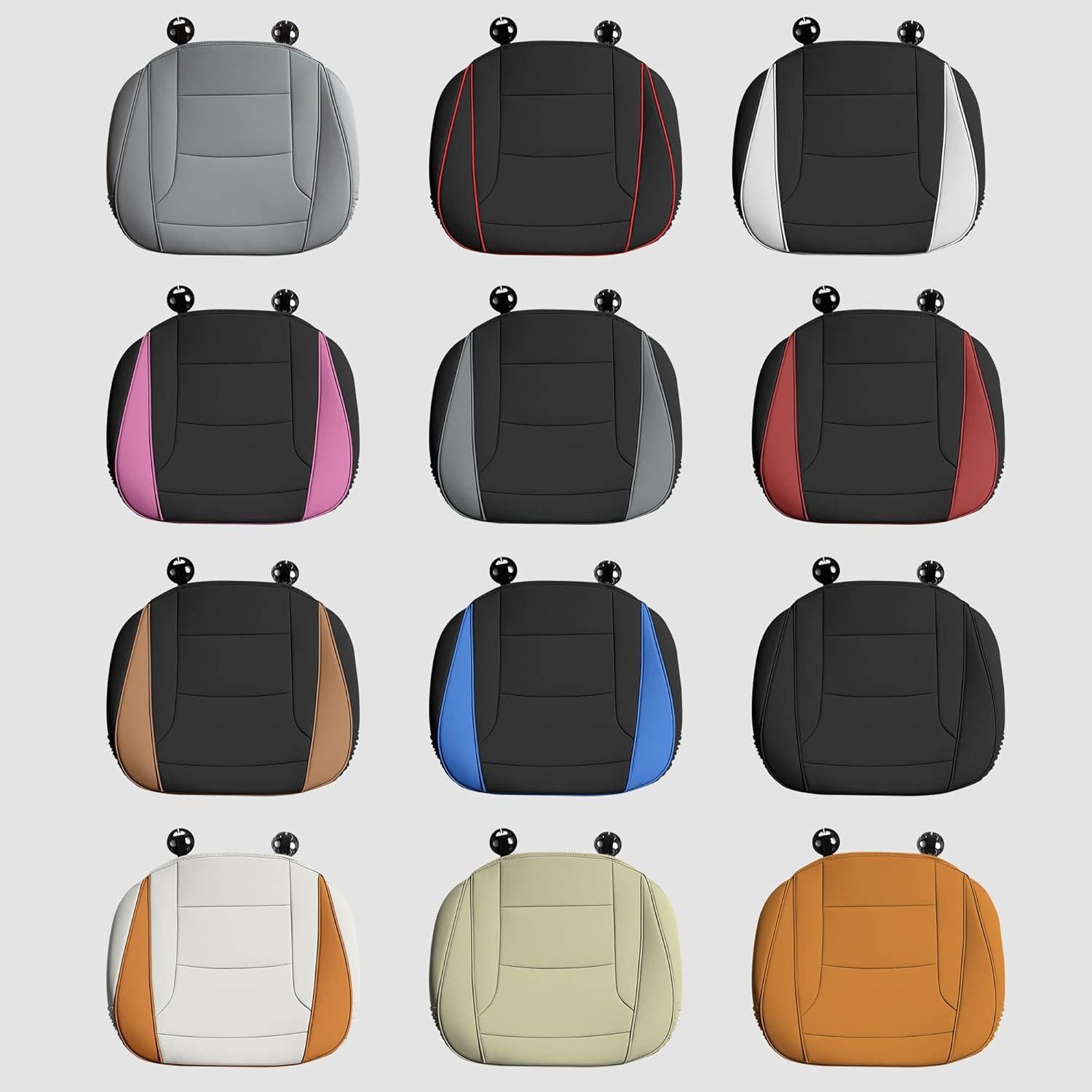 Cojines de Asiento de Coche FH Group PU Negro - Juego de 2