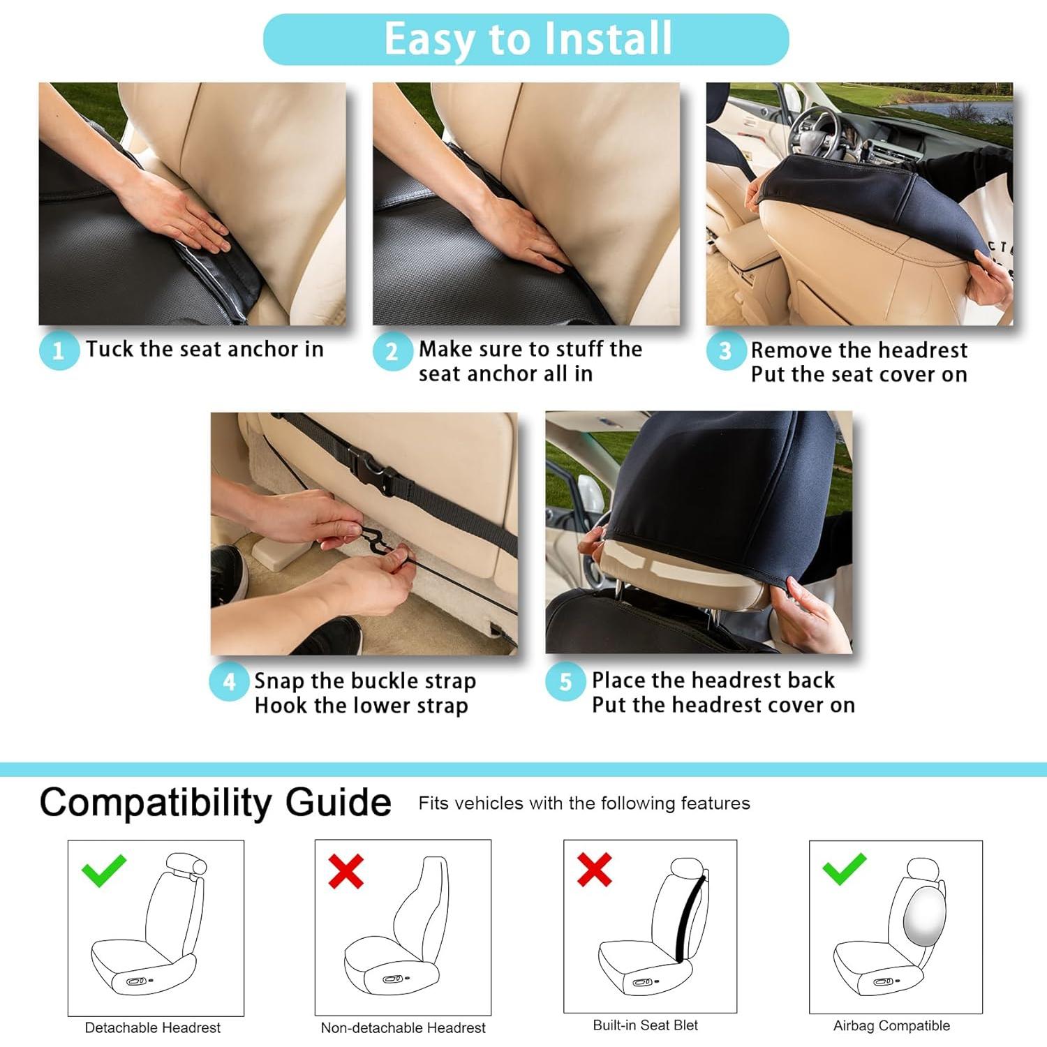 Fundas de Asiento Delantero YOVEEKLE Neopreno Antideslizantes