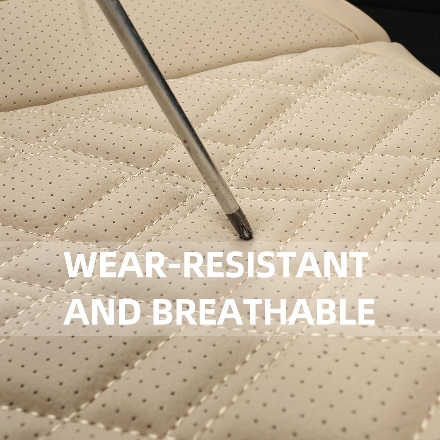 Funda de Asiento de Coche EifBrisa Beige Universal 2 Piezas