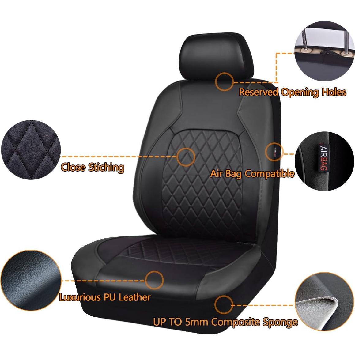 Cubiertas de Asiento de Coche HORSE KINGDOM Universal Negro