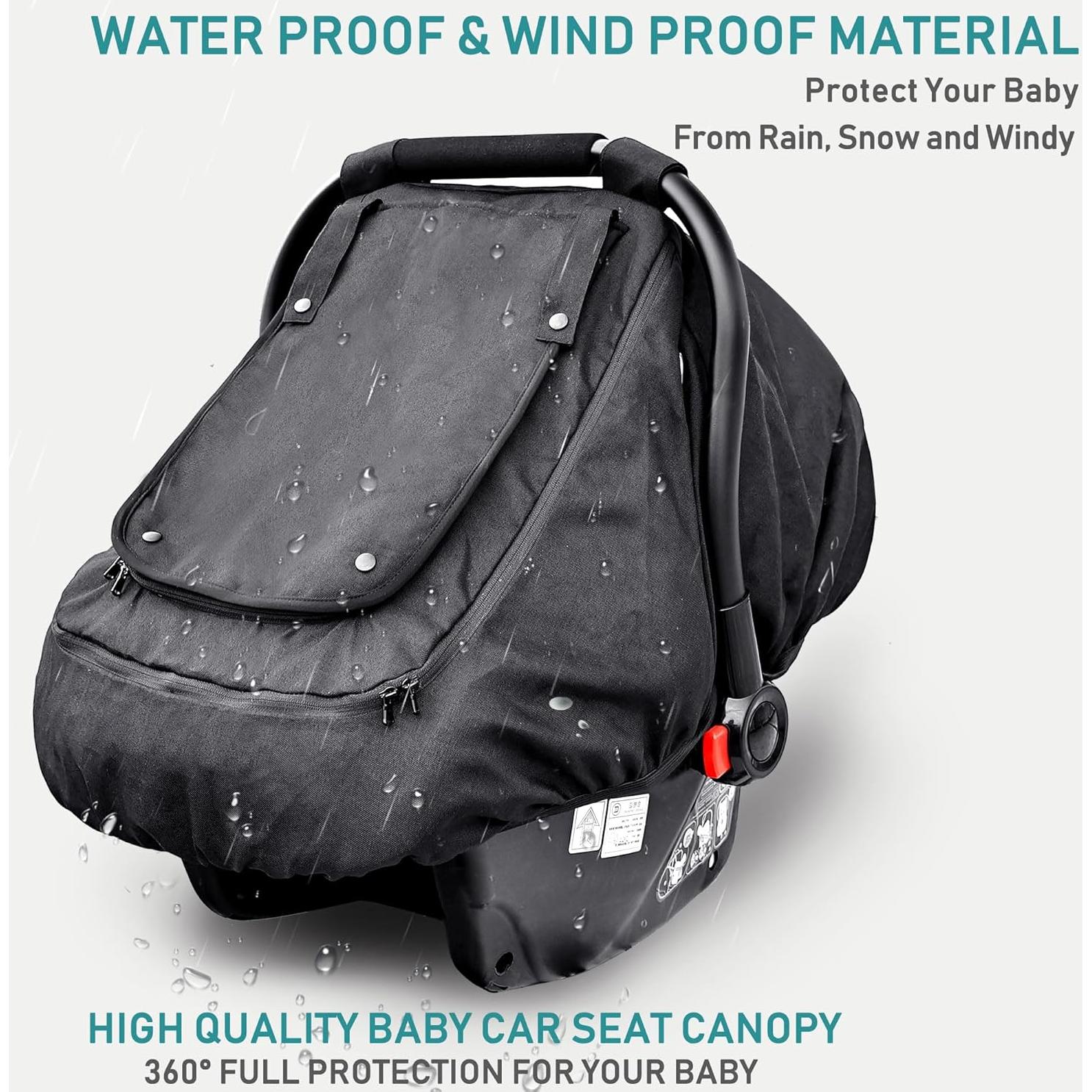 Cubierta de Asiento de Coche para Bebés YVMVDV Negra Impermeable